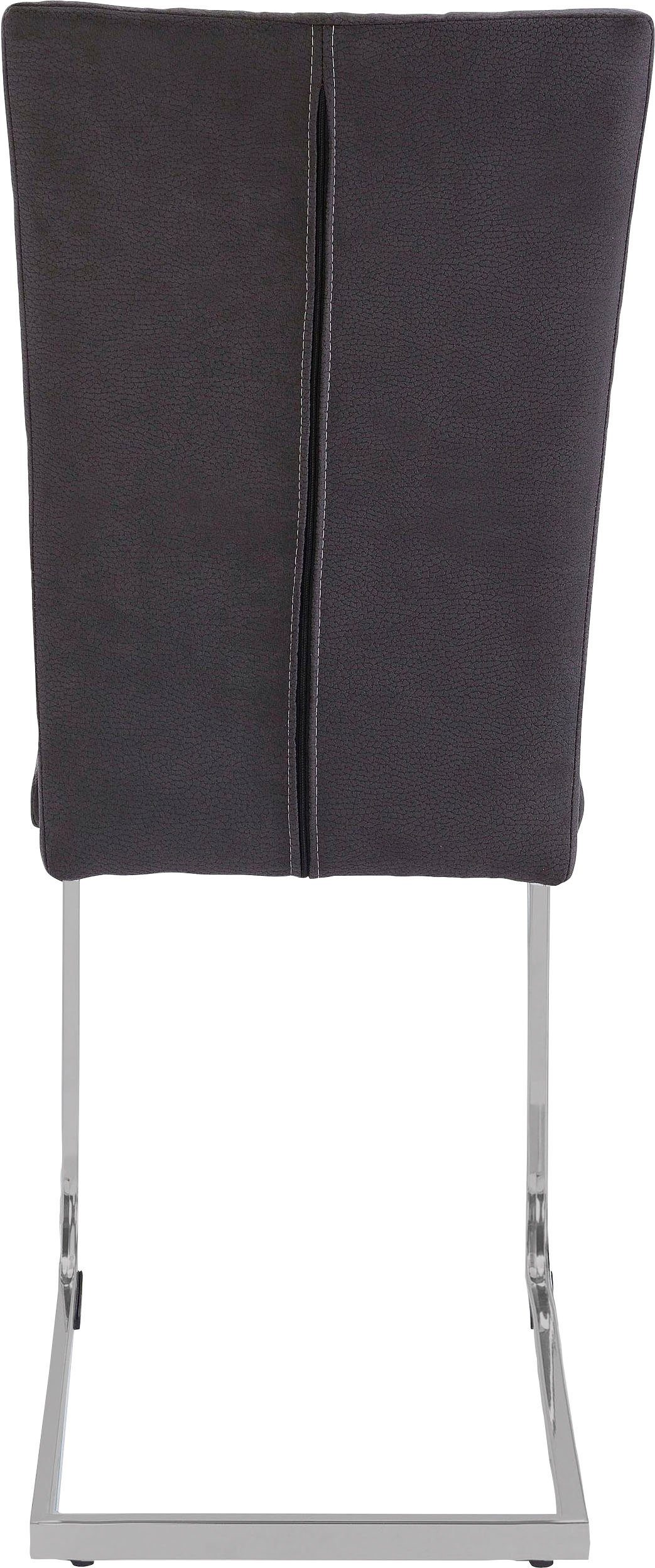 Home affaire Vrijdragende stoel Nils Stoel belastbaar tot 120 kg, frame metaal in chroom-look of zwart (set, 2 stuks)