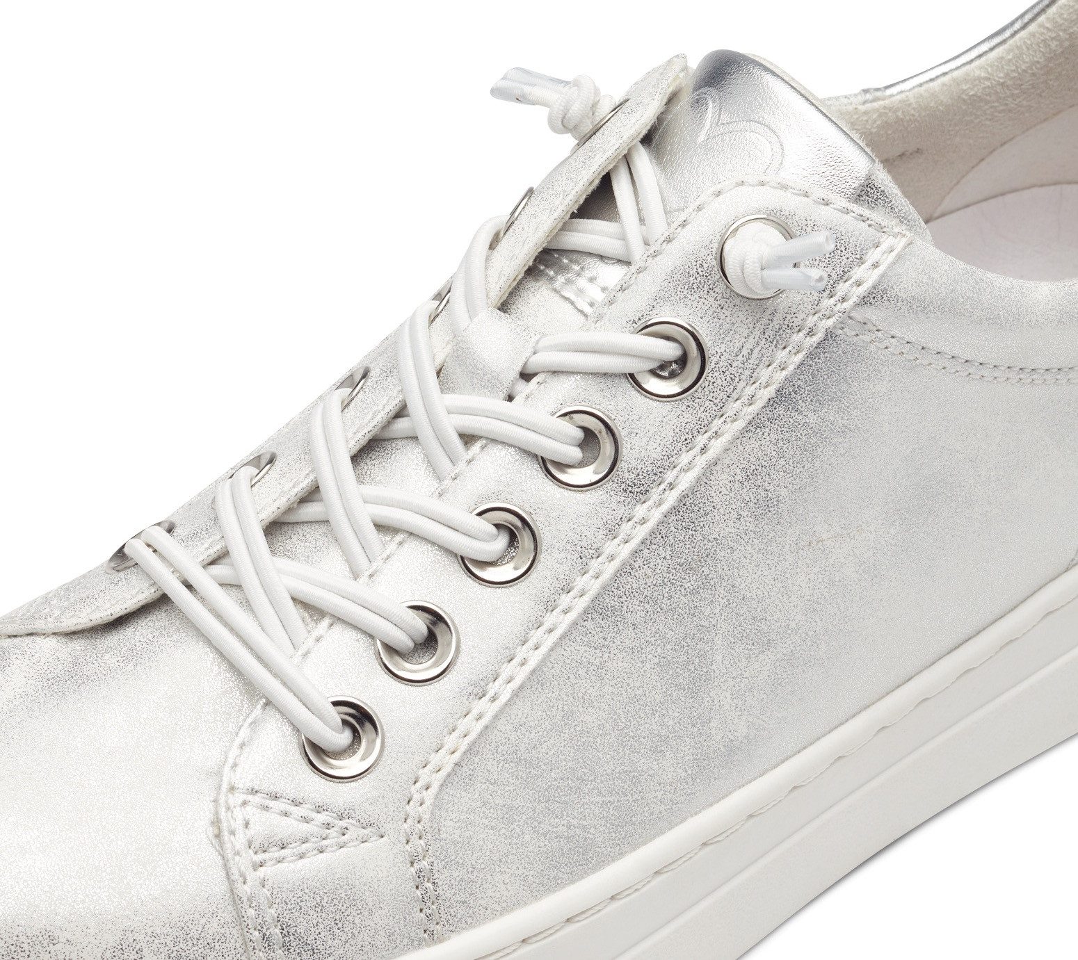 Marco Tozzi Slip-on sneakers Vrijetijdsschoen, lage schoen, instapschoen, in metallic look