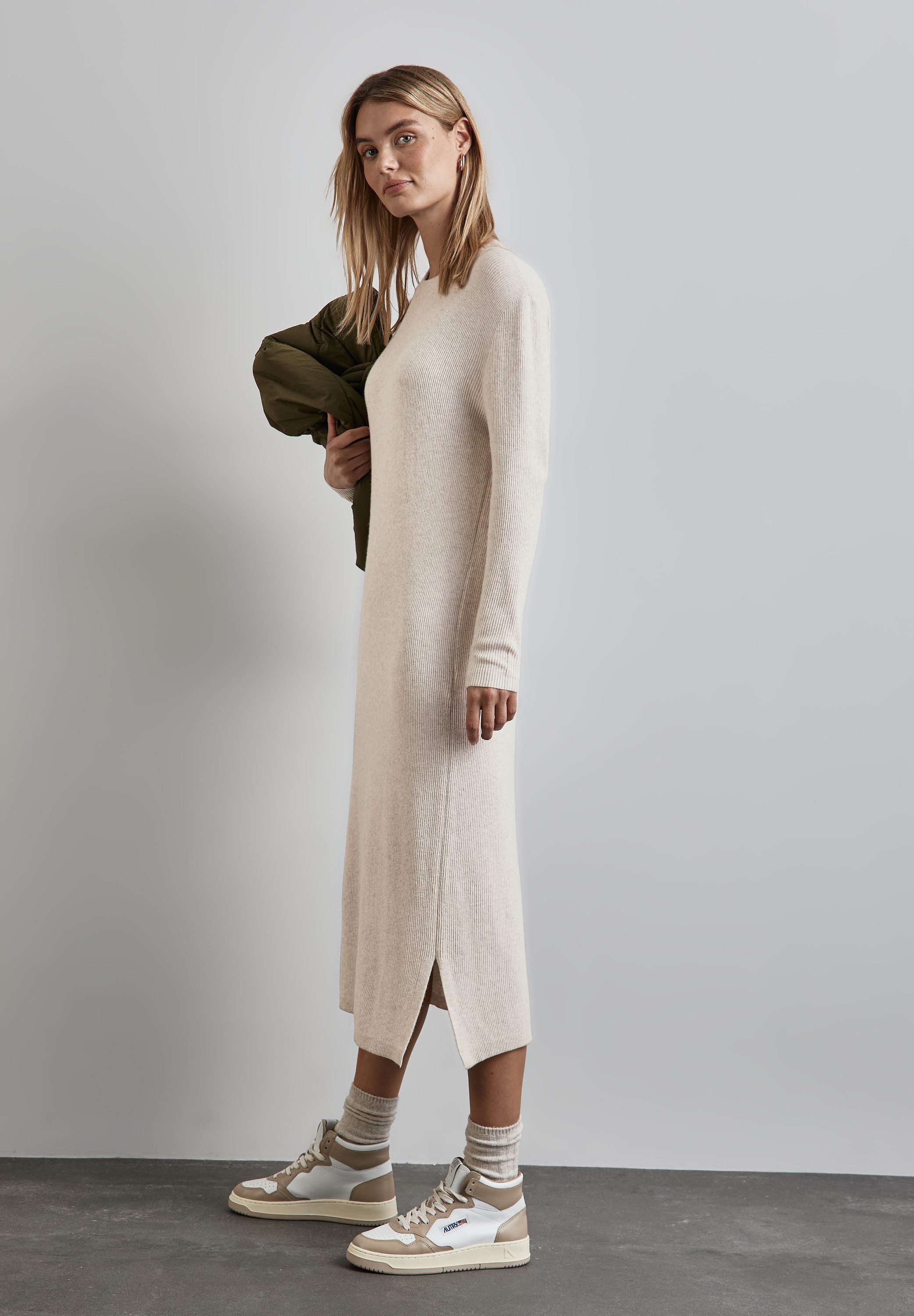 STREET ONE Maxi-jurk tricotkwaliteit dames maxi-jurken maat 44 beige