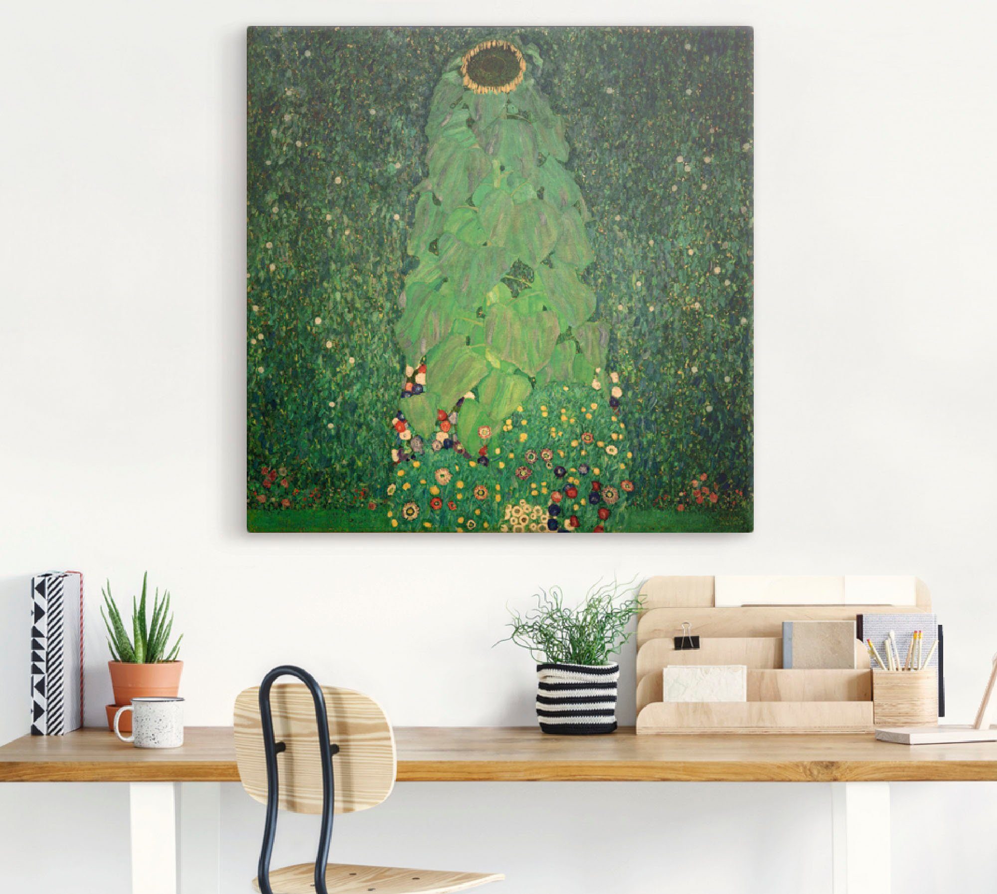 Artland Artprint De zonnebloem als artprint op linnen, poster in verschillende formaten maten