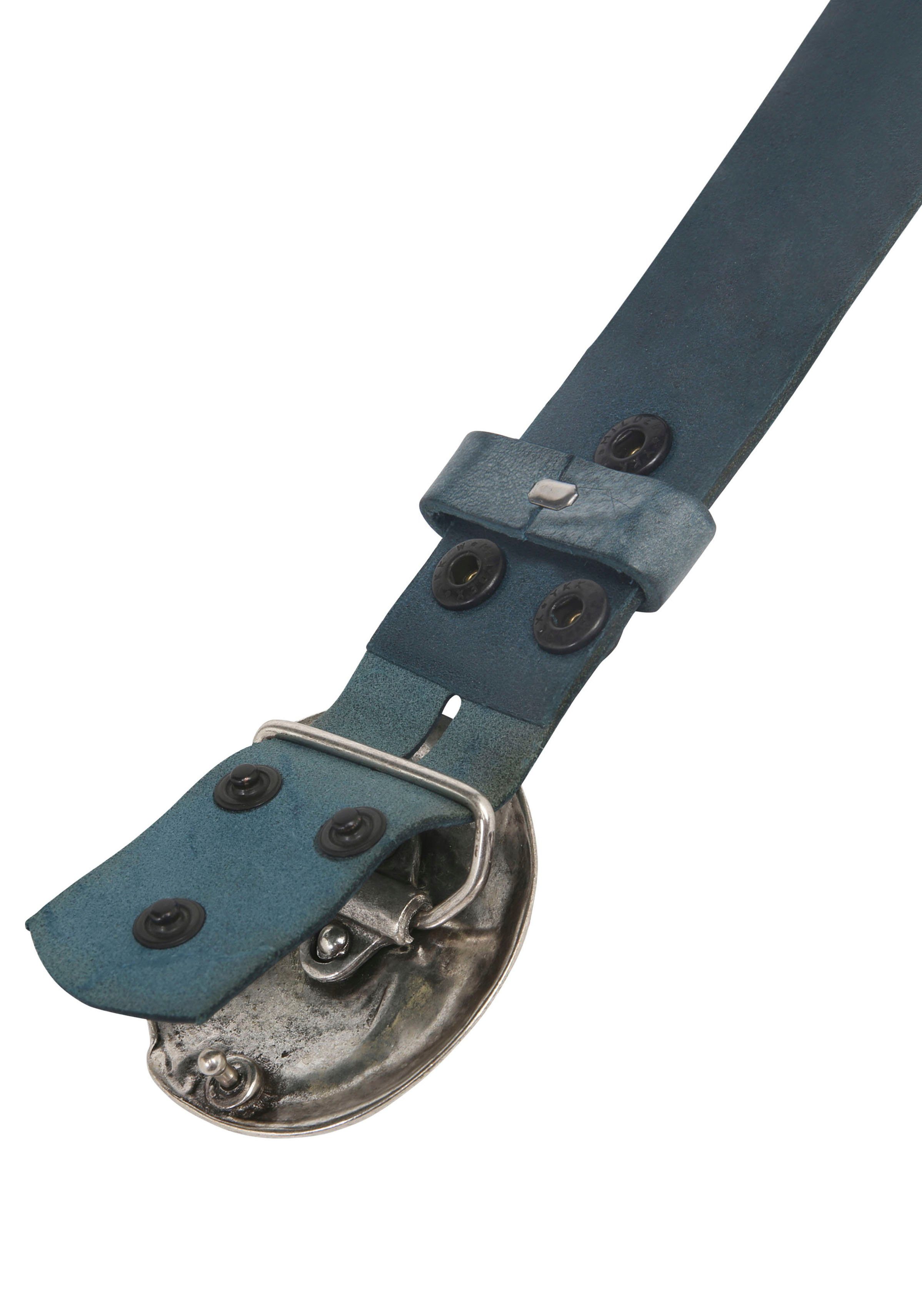 RETTUNGSRING by showroom 019° Leren riem met verwisselbare sluiting "schelp rond zilverkleur"