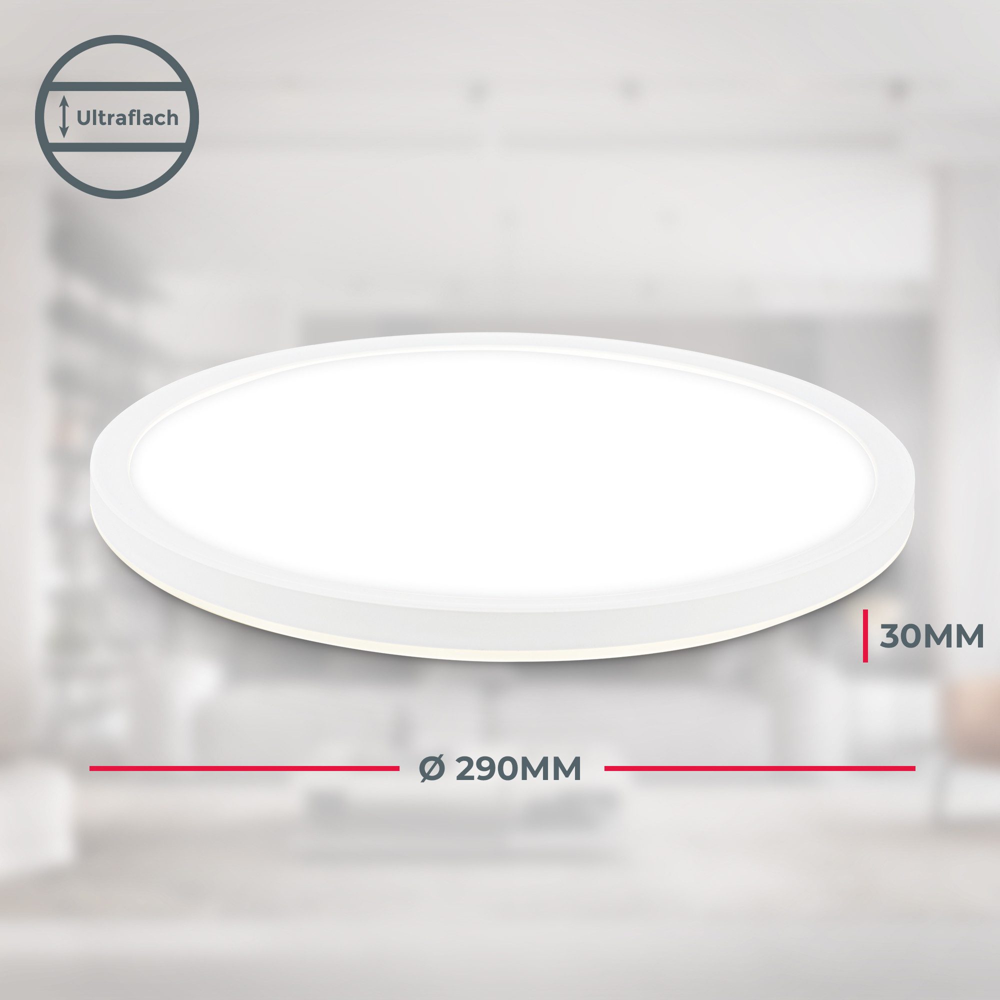 B.K.Licht Led-plafondlamp BKL1604 ultra dunne LED badkamerlamp, met microgolfsensor, IP44