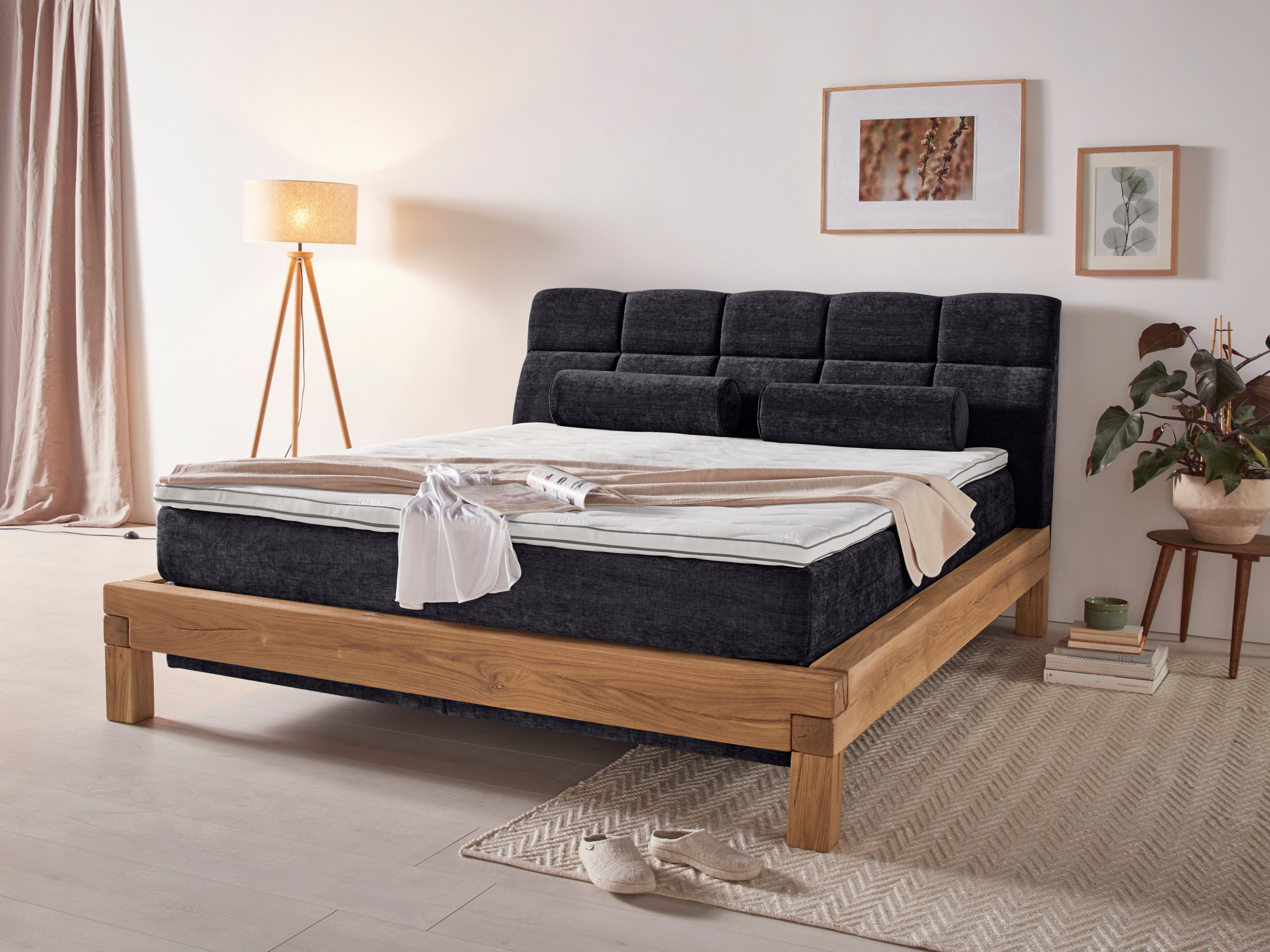 Home affaire Boxspring Villads Ligoppervlak: 180x200 cm, inside-boxspringonderbouw, gerecyclede stoffen