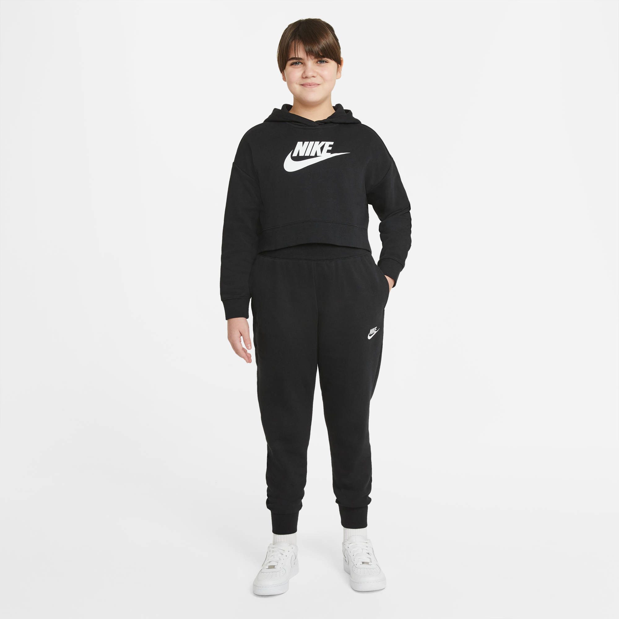 Nike Sportswear Hoodie Club Big Kids' (Girls') French Terry Cropped Hoodie