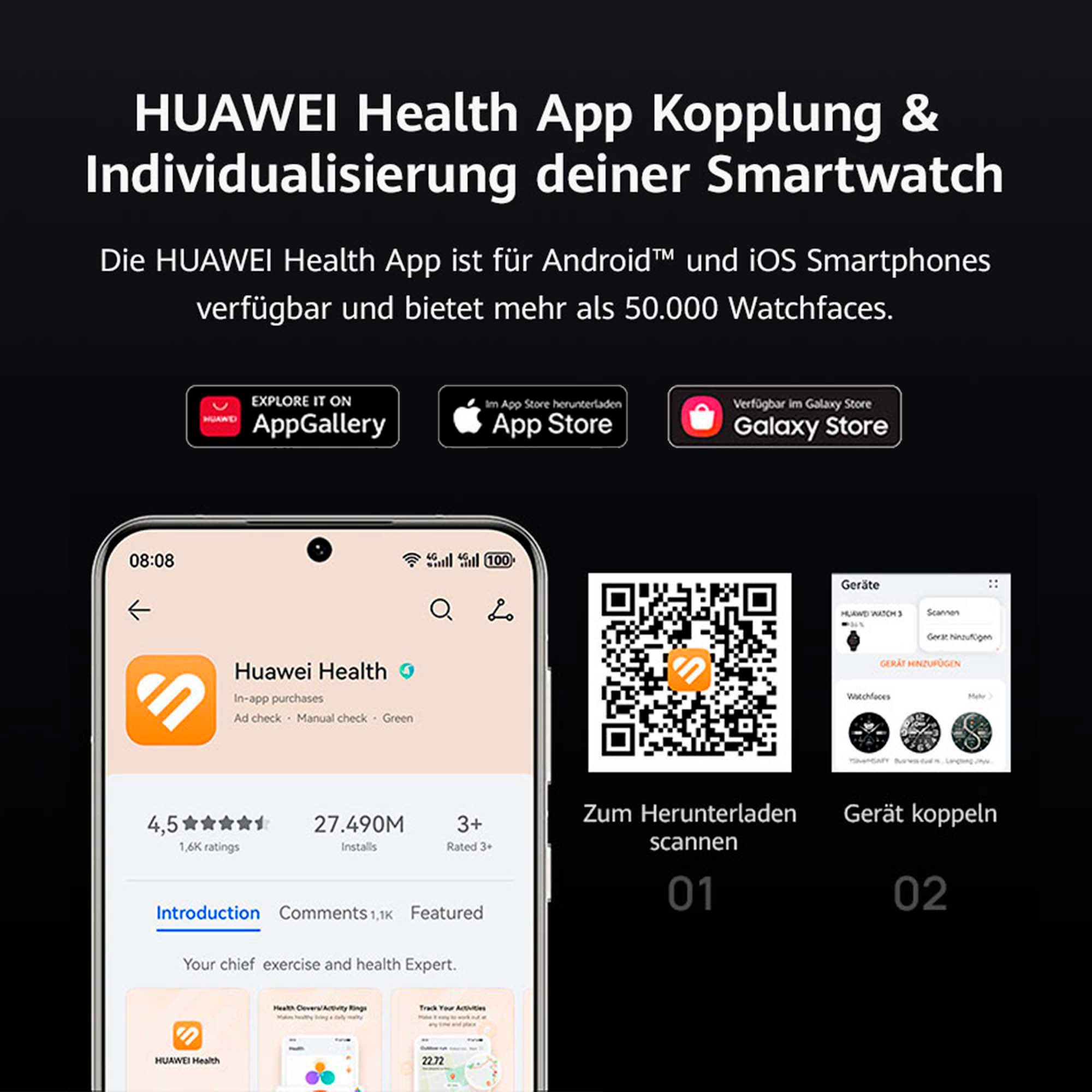 Huawei Smartwatch WATCH FIT 4, Fitness-Tracker