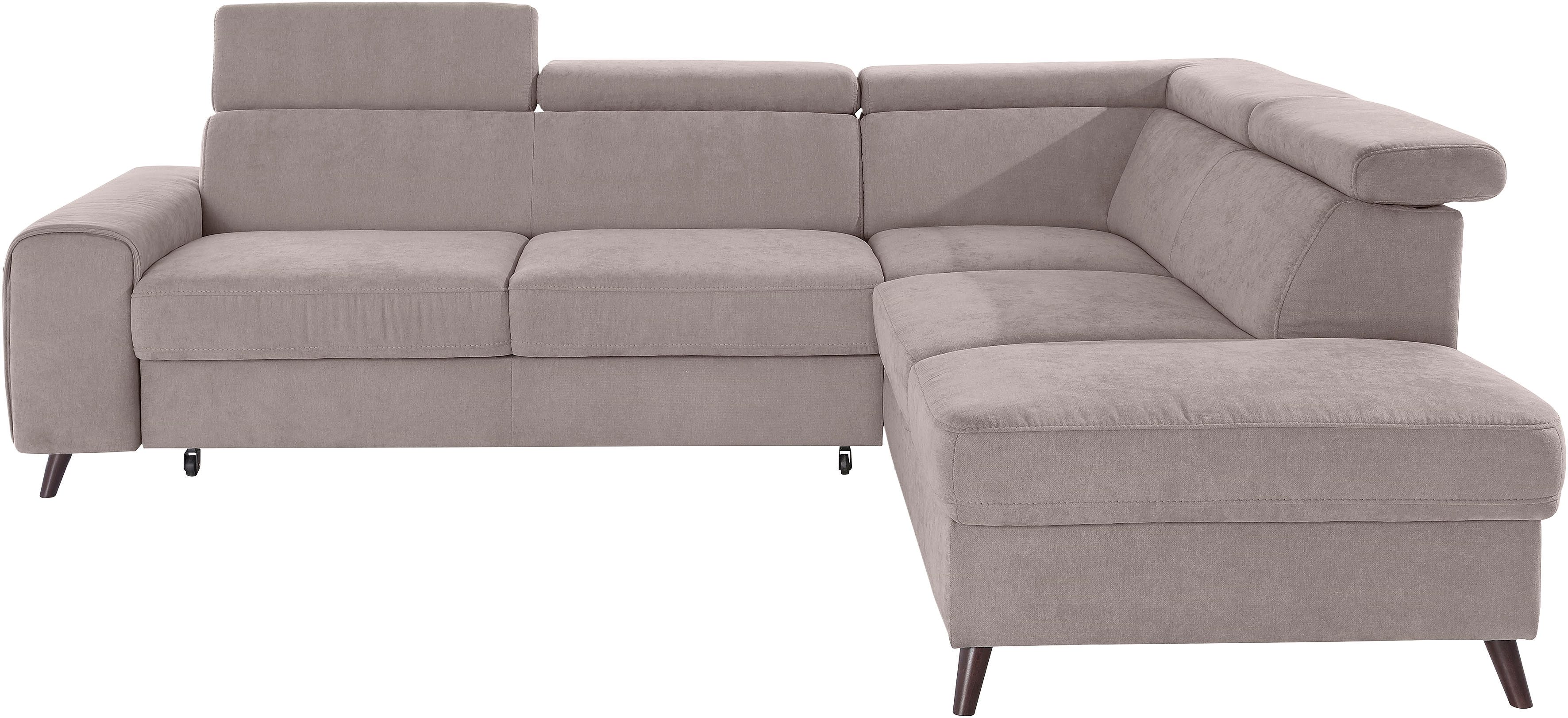 exxpo - sofa fashion Hoekbank Forza, comfortabel zitcomfort en actueel design, L-vorm inclusief verstelbare hoofdsteun, naar keuze met slaapfunctie en bedkist
