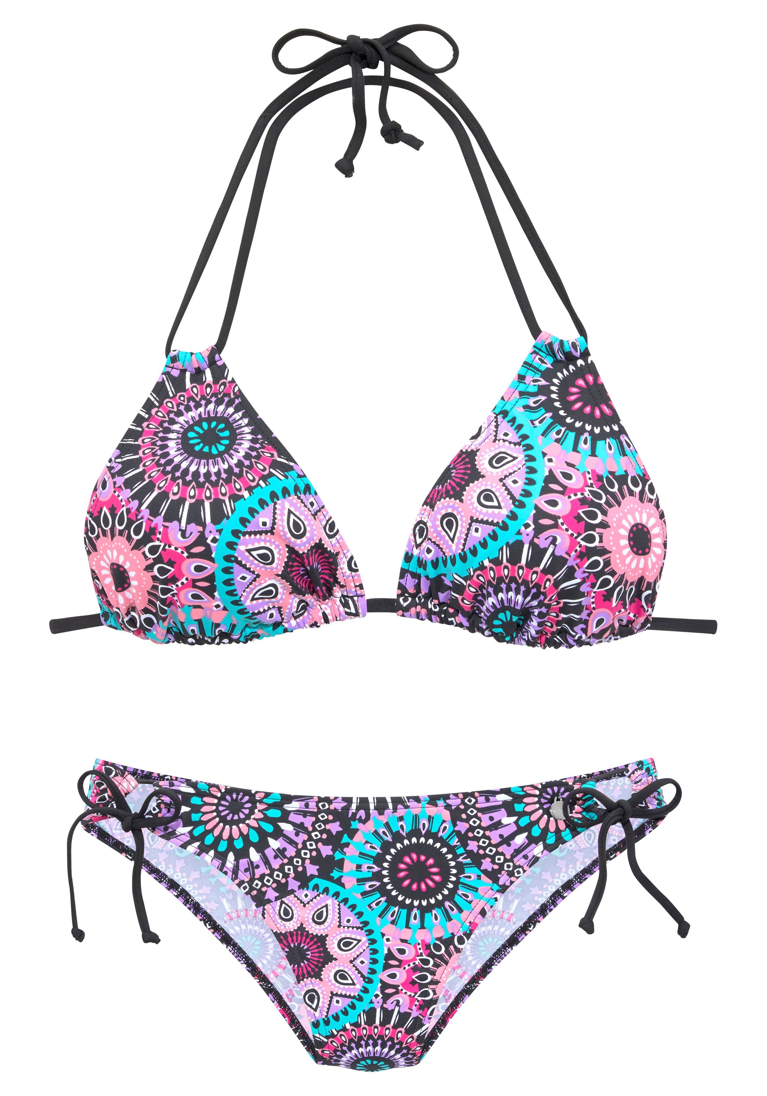 Lascana Triangelbikini met contrastkleurige bandjes