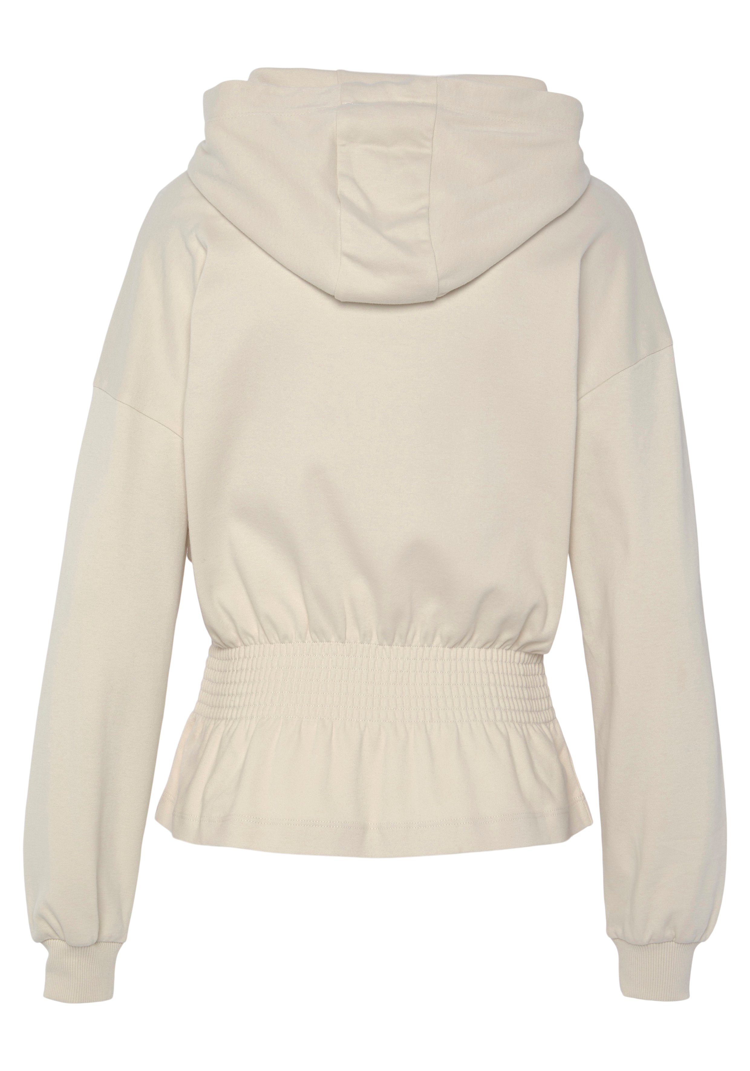 Lascana Hoodie met elastische rimpeling in de taille loungewear