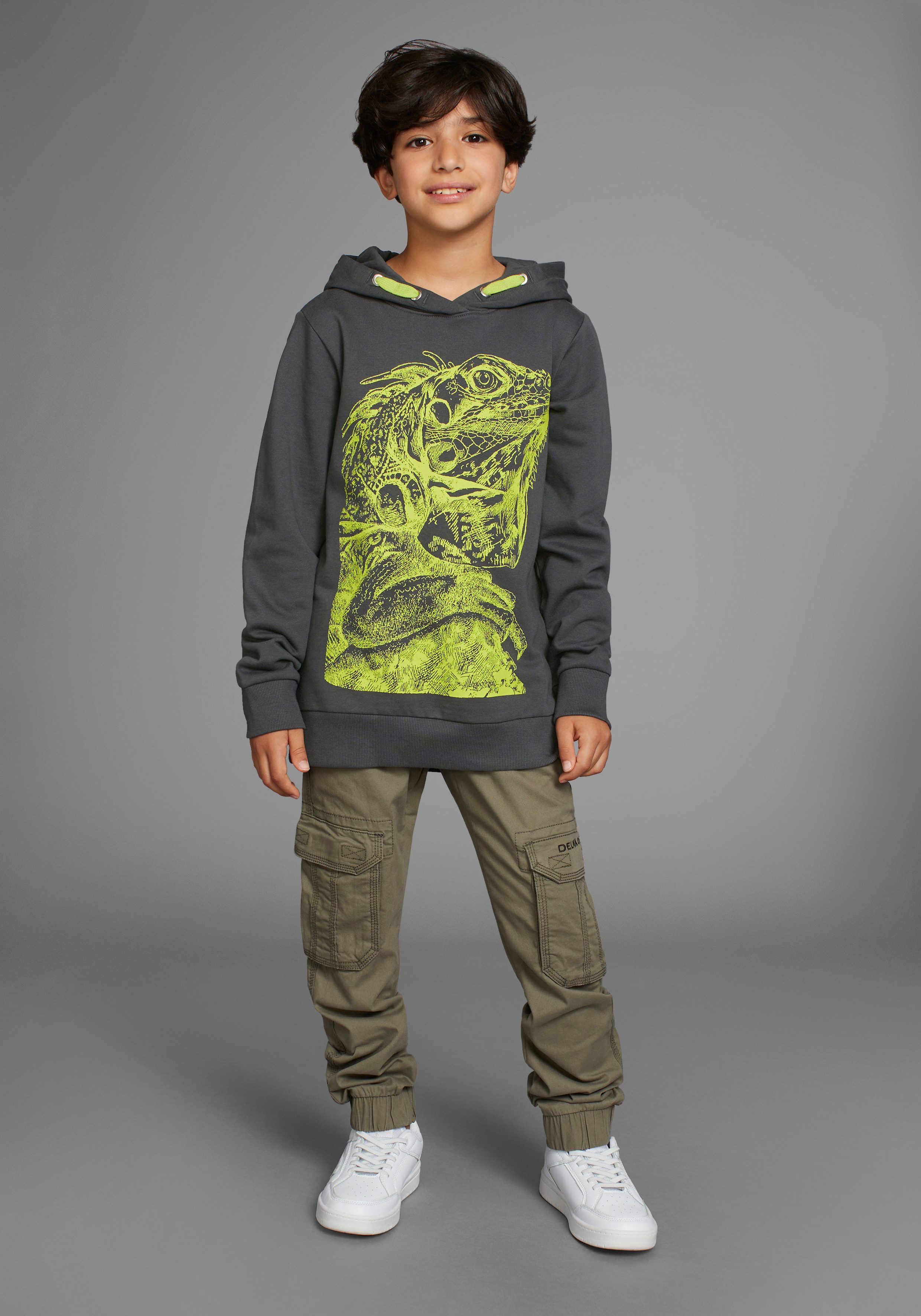 KIDSWORLD Hoodie GECKO leuk dierenmotief