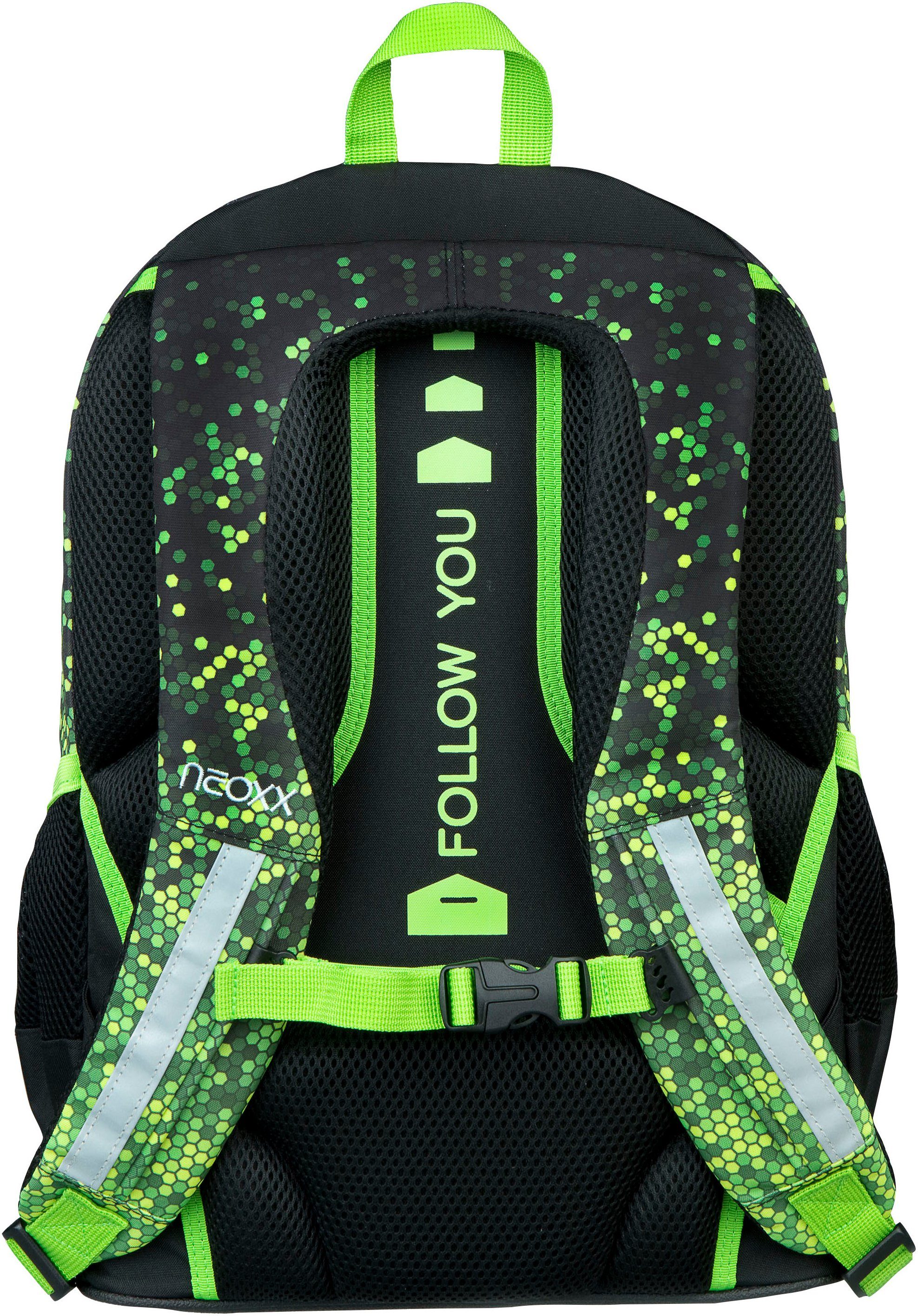 neoxx Schoolrugzak Flow, Pixel in my mind gedeeltelijk van gerecycled materiaal