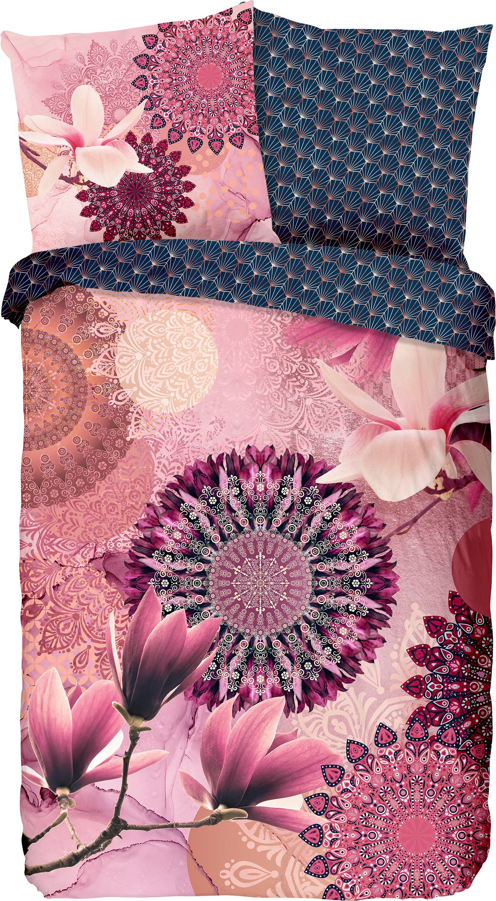 hip Tweezijdig te gebruiken overtrekset Zinzi met mandala's en magnolia's