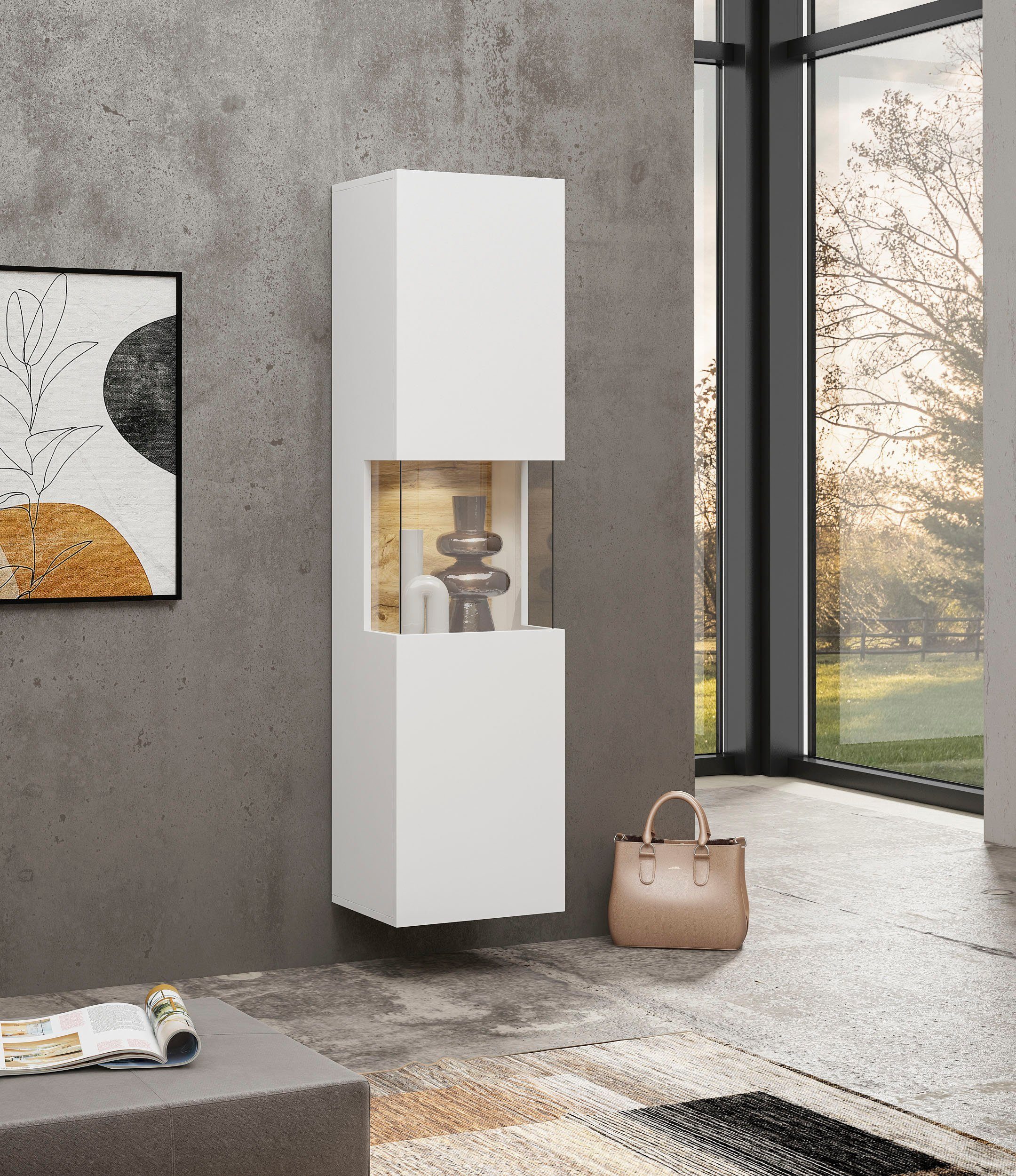 INOSIGN Wandmeubel Ava, woonkamer-set hangend/staand te monteren, vitrinekast, lowboard