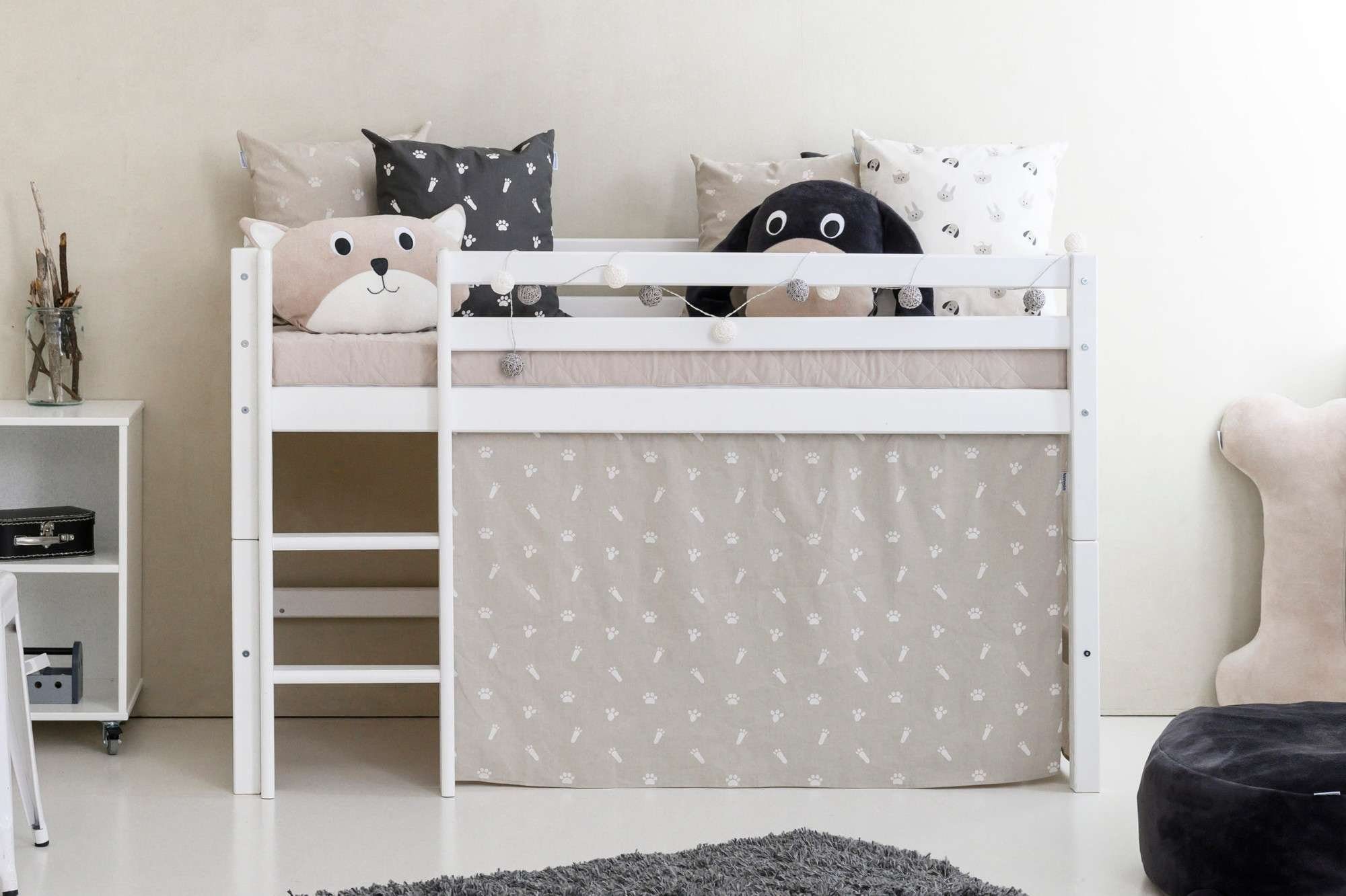 Hoppekids Hoogslaper ECO Dream, kinderbed, speelbed, halfhoog bed van massief hout