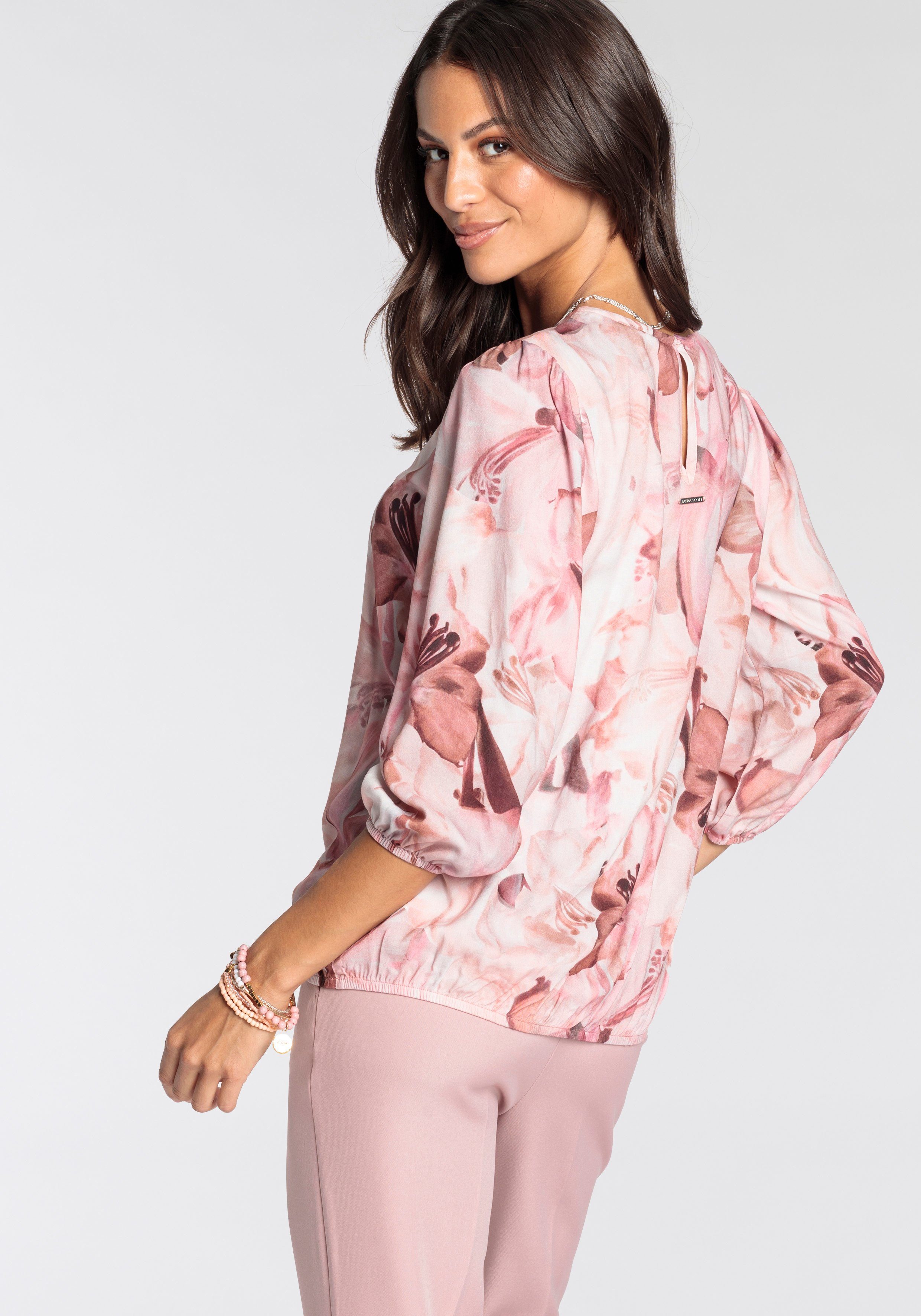 Laura Scott Gedessineerde blouse met elegante bloemenprint