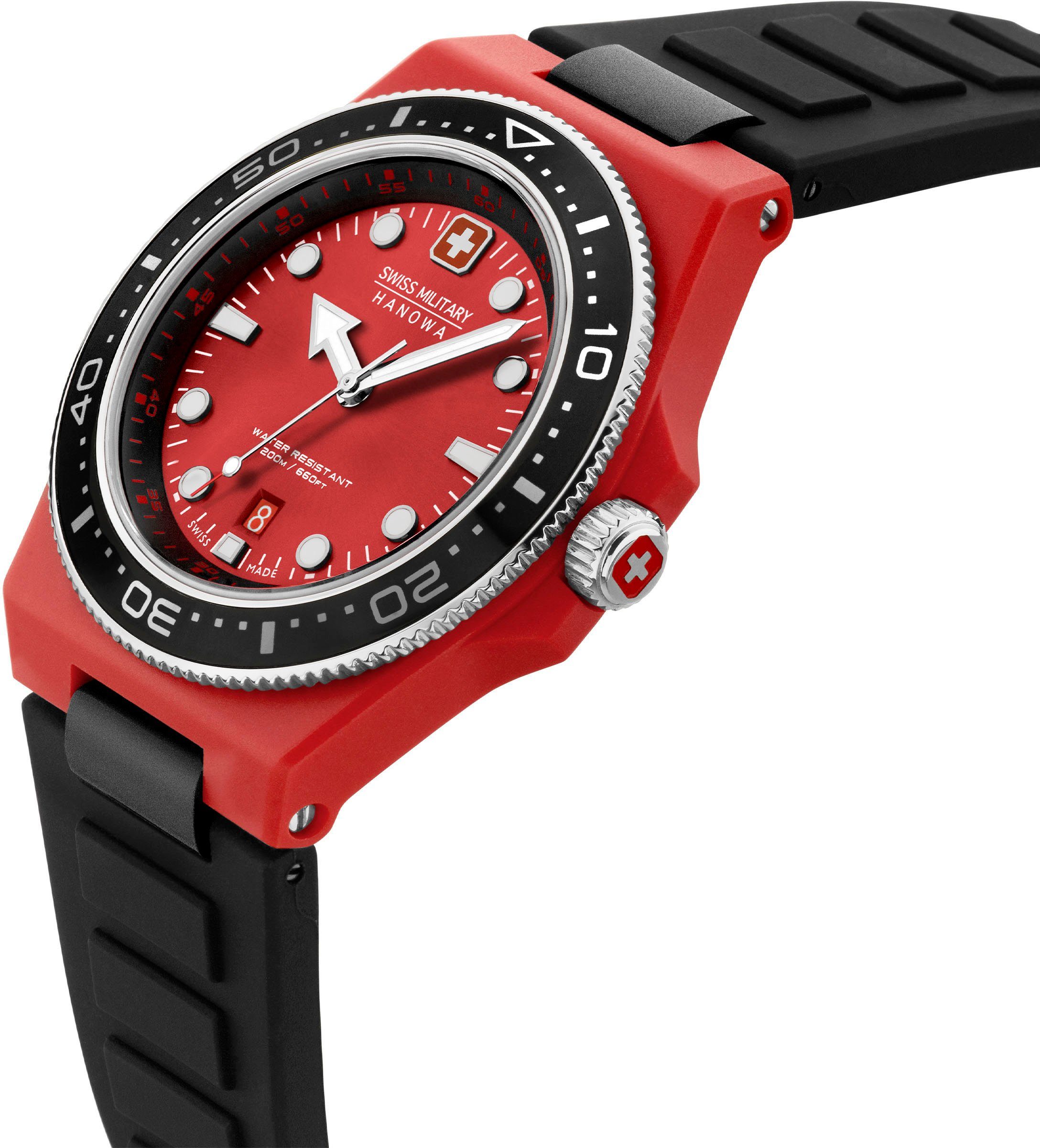 Swiss Military Hanowa Kwartshorloge OCEAN PIONEER, SMWGN0001183 Horloge, herenhorloge, Swiss Made, datum, saffierglas