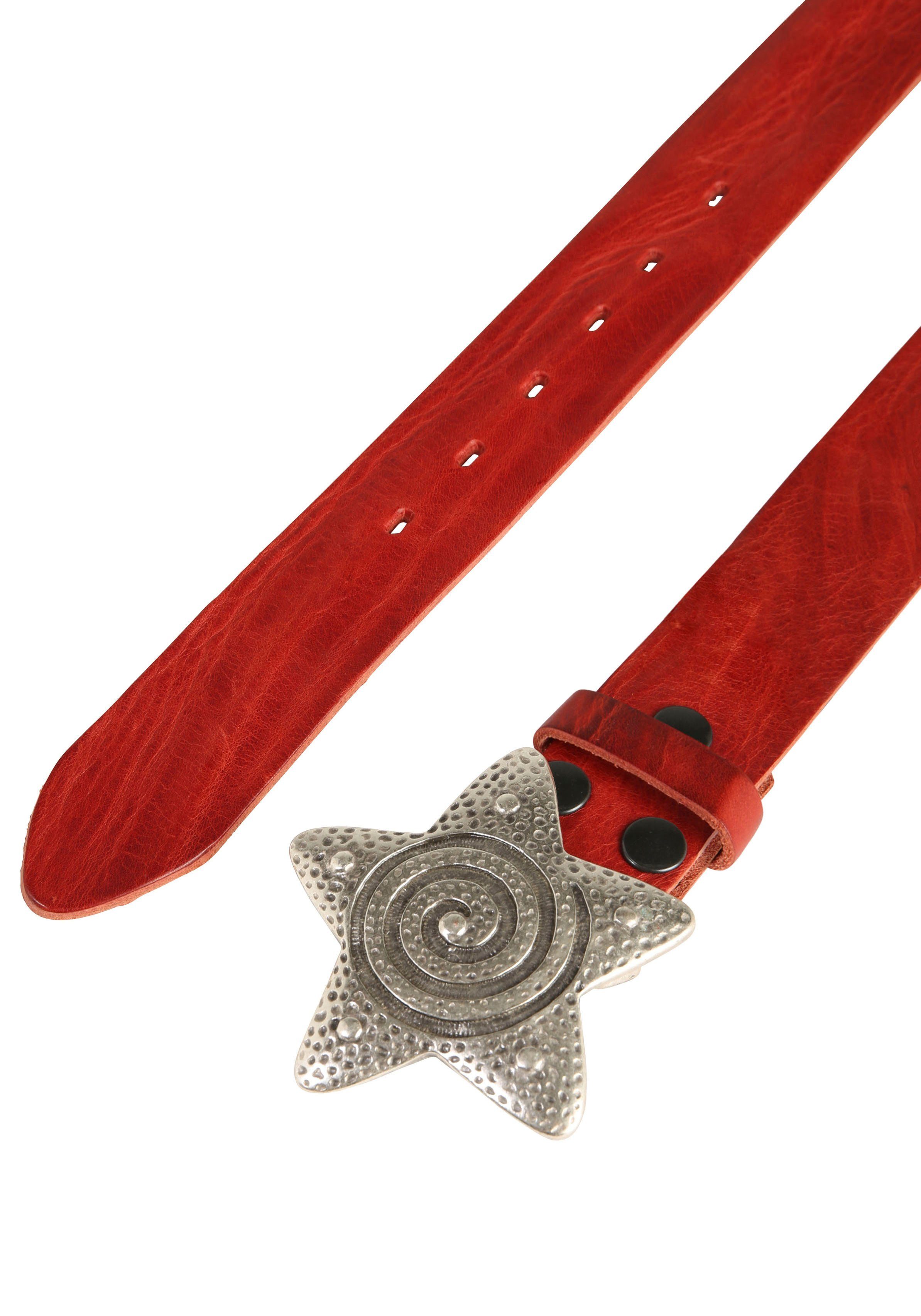RETTUNGSRING by showroom 019° Leren riem met verwisselbare sluiting "zeester zilverkleur"