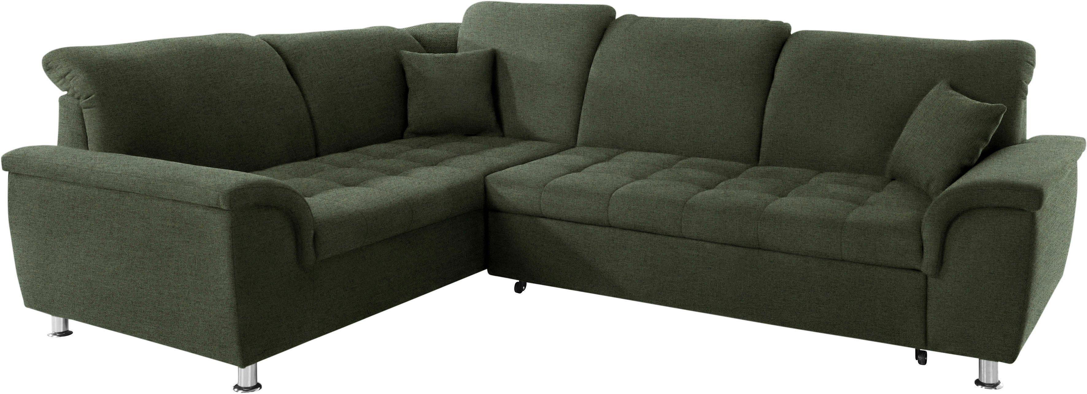 DOMO collection Hoekbank Franzi, tijdloos en elegant, moderne zittingstikking, L-Vorm