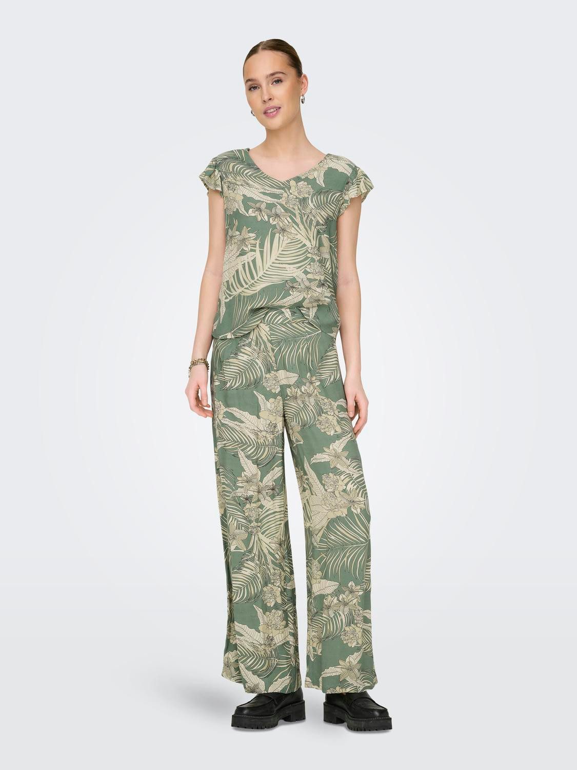 Only Comfortbroek ONLPALINA LIFE LOOSE LONG PANTS PTM
