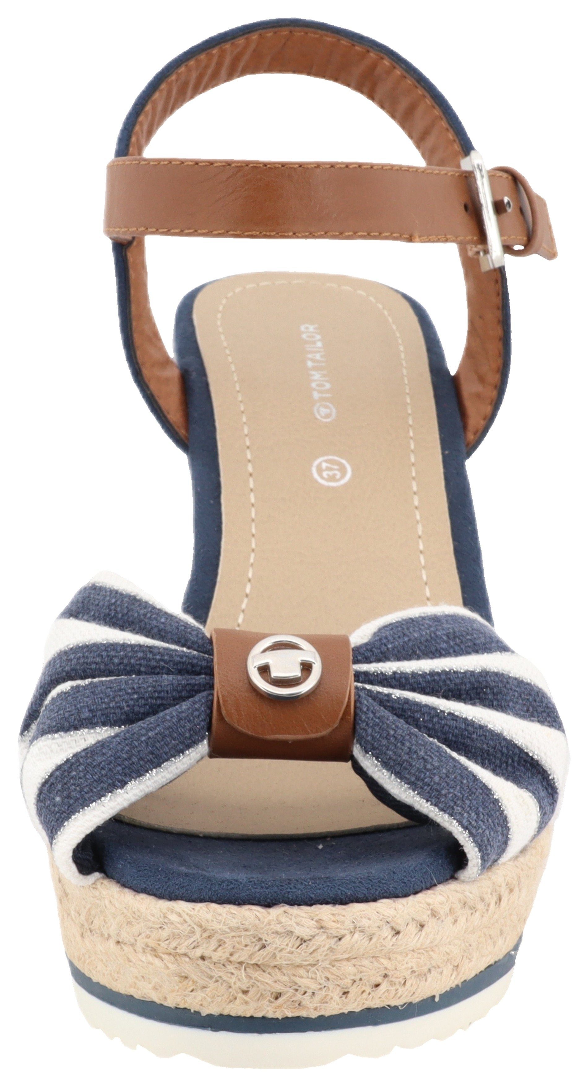 Tom Tailor Highheel sandaaltjes Valeria , zomerschoen, sandaal, sleehak, in streep-look