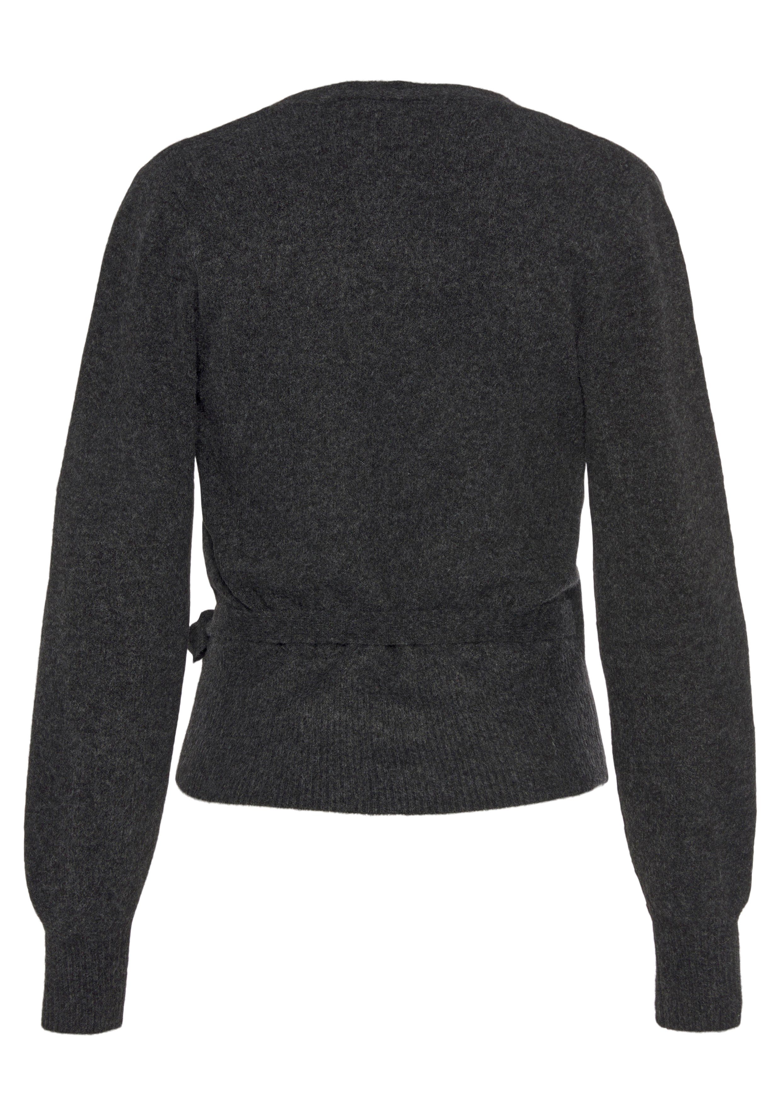 Lascana Wikkelvest - Vest met bindstrik met brede ribband, loungewear