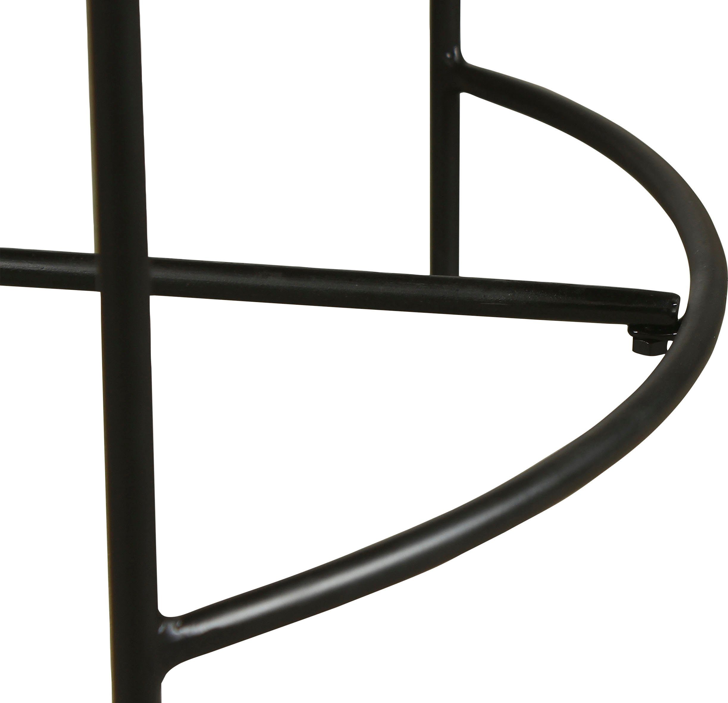 byLIVING Salontafel Hanna massief mango tafelblad 35 mm en zwarte metalen poten, rond 60 cm