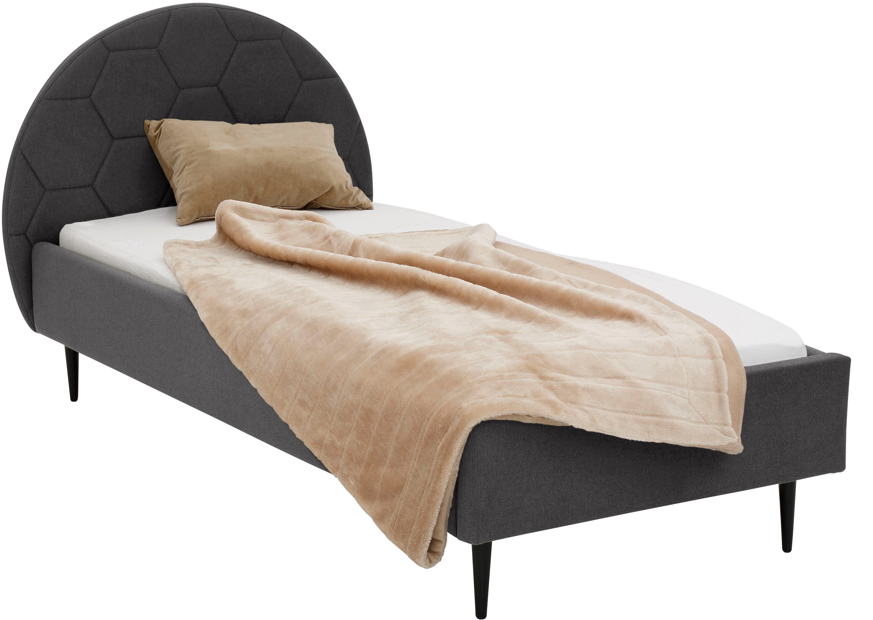 Lüttenhütt Gestoffeerd bed Gebko prettig bekleed hoofdbord met decoratief honingraatmotief