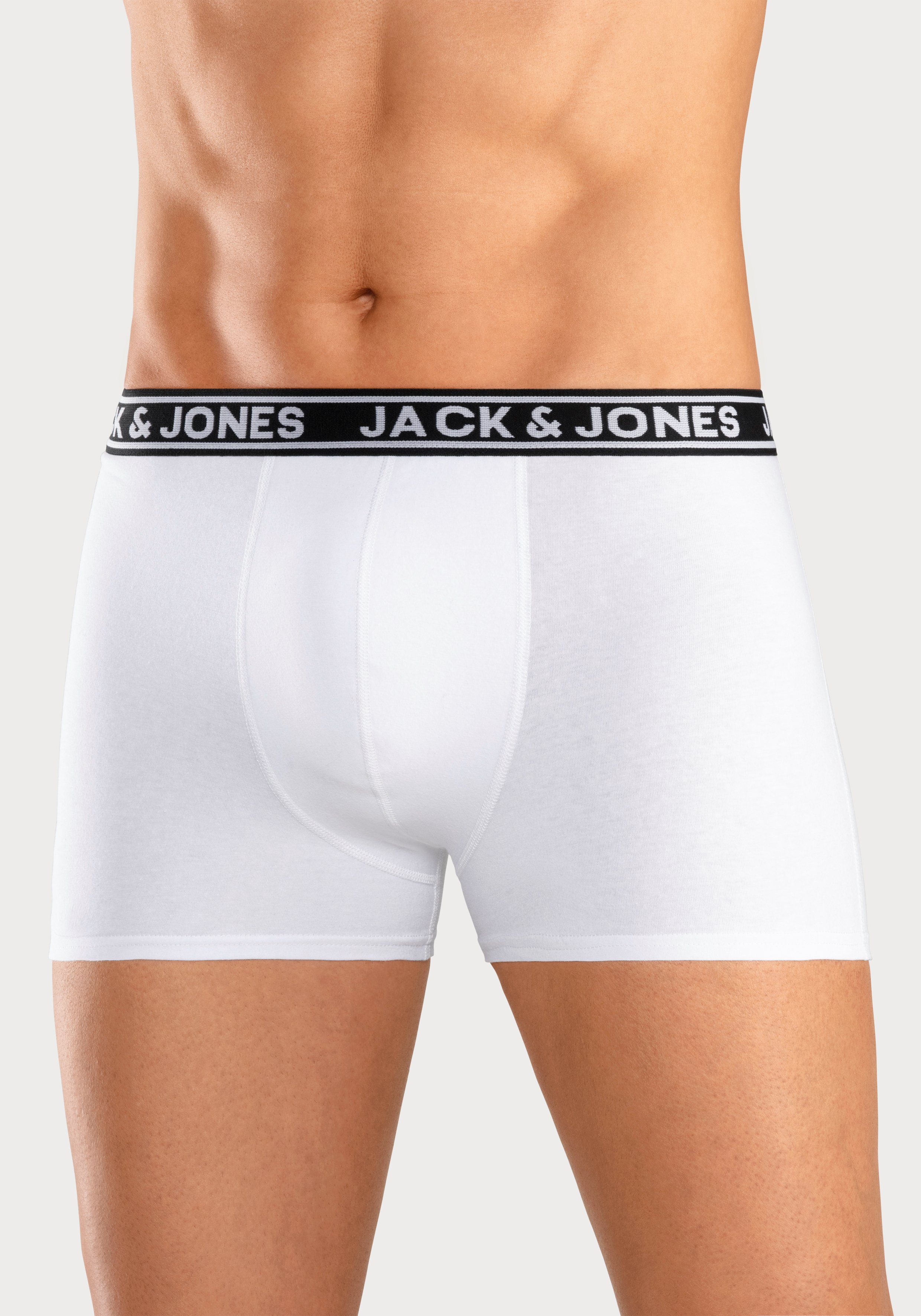 Jack & Jones Trunk JACCRISP in 6-pack met logoband en stretchcomfort effen met kleuraccent, modieus, nauwsluitend, katoenmix (set, 6 stuks)