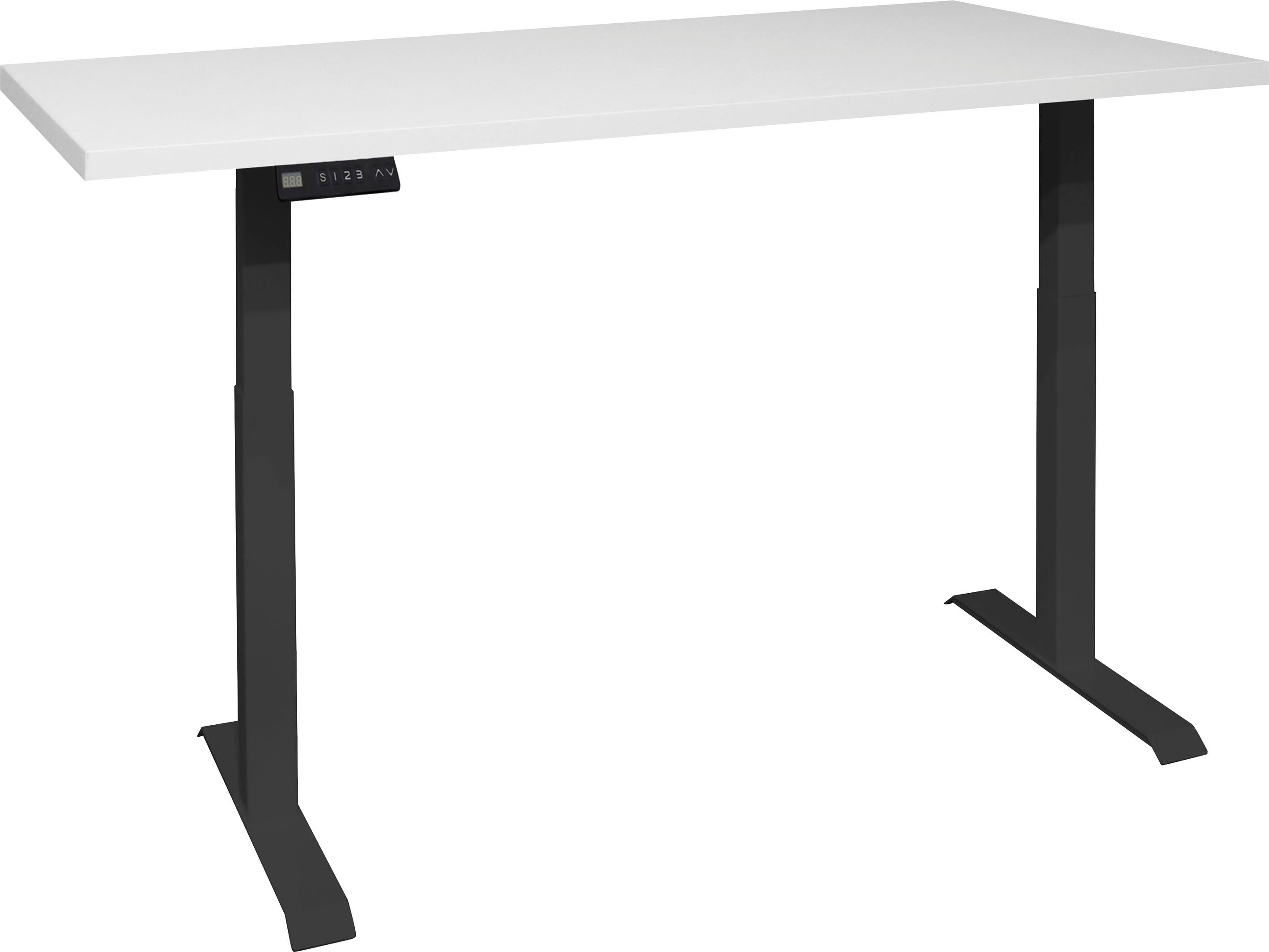 Mäusbacher Bureau Big System Office Breedte 120 cm, elektrisch in hoogte verstelbaar bureaus beige