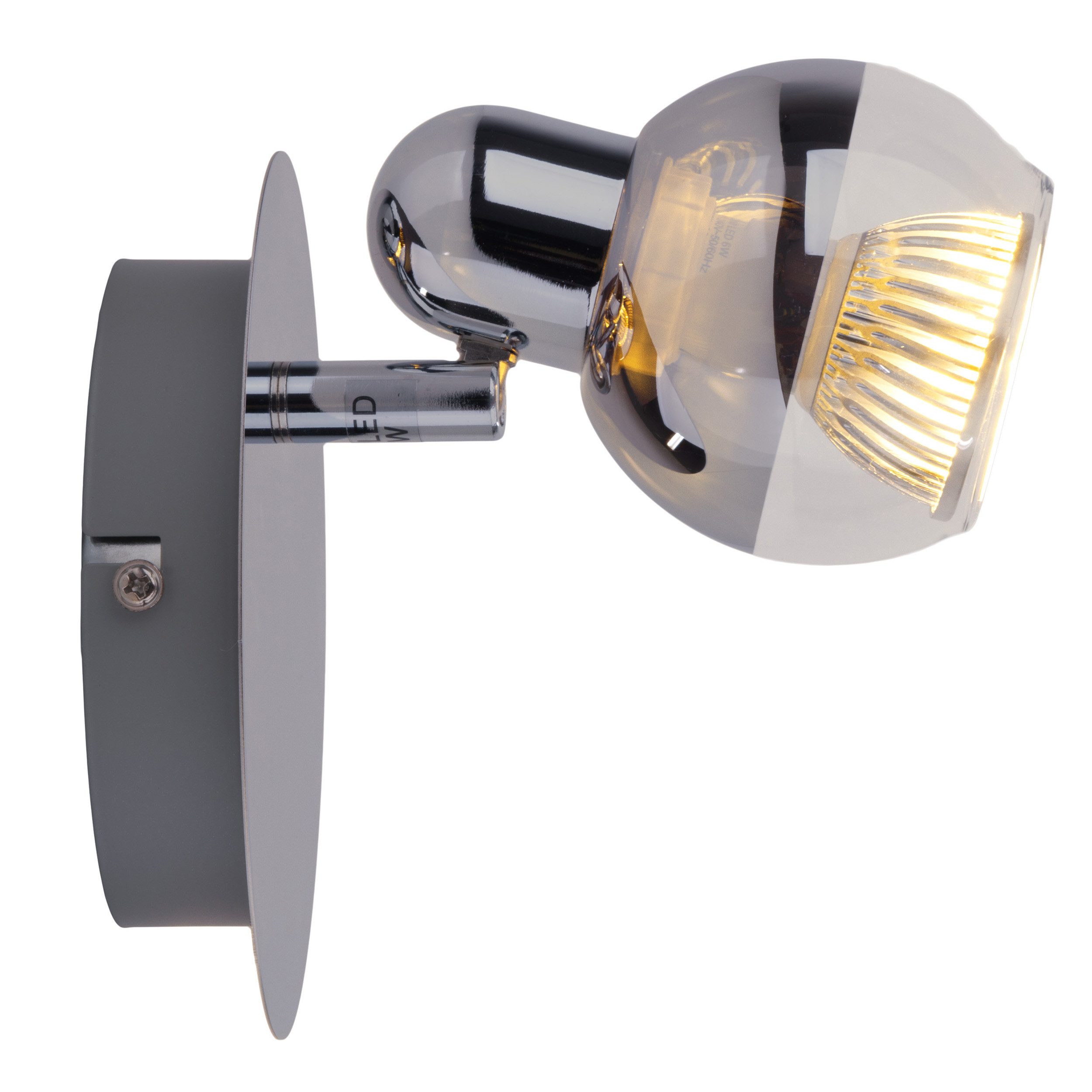 näve Wandlamp Boccia 1-lamps, glas in amber d: 23,5cm, toevoerkabel 150cm zwart, e27 excl. lichtbron (1 stuk)