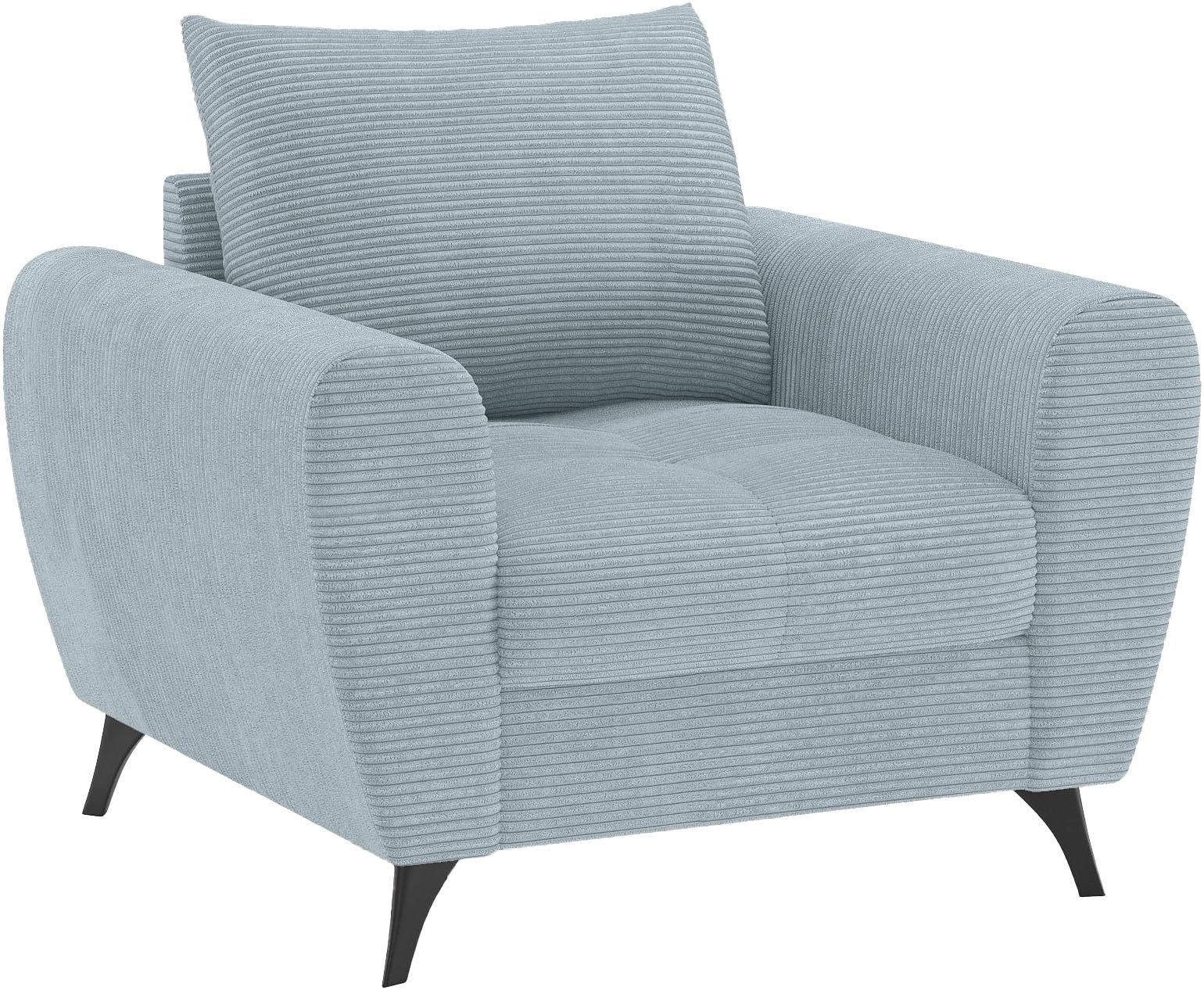 Mr. Couch Fauteuil Blackburn II Passend bij de set, met koudschuimvering tot 140 kg belastbaar fauteuils blauw