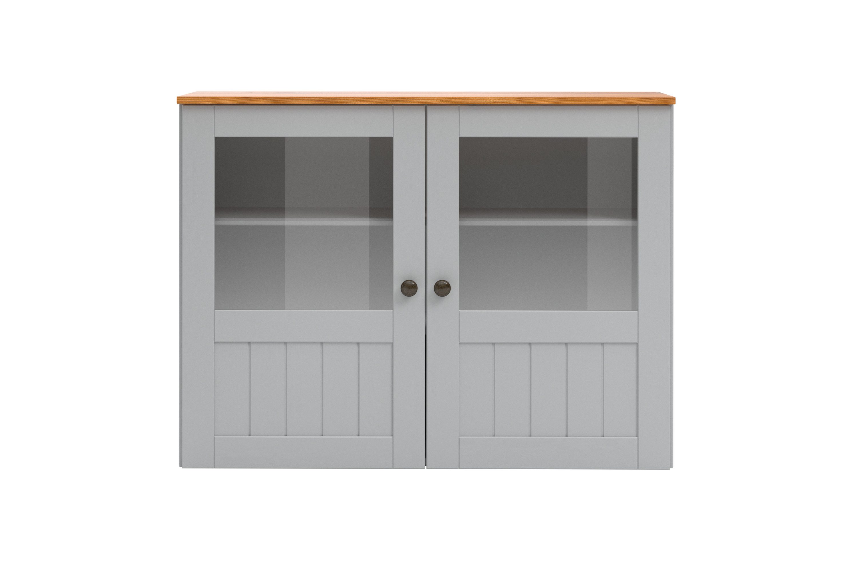 Home affaire Hangkast Alby2 Met metalen grepen en glazen deuren, breedte 100 cm