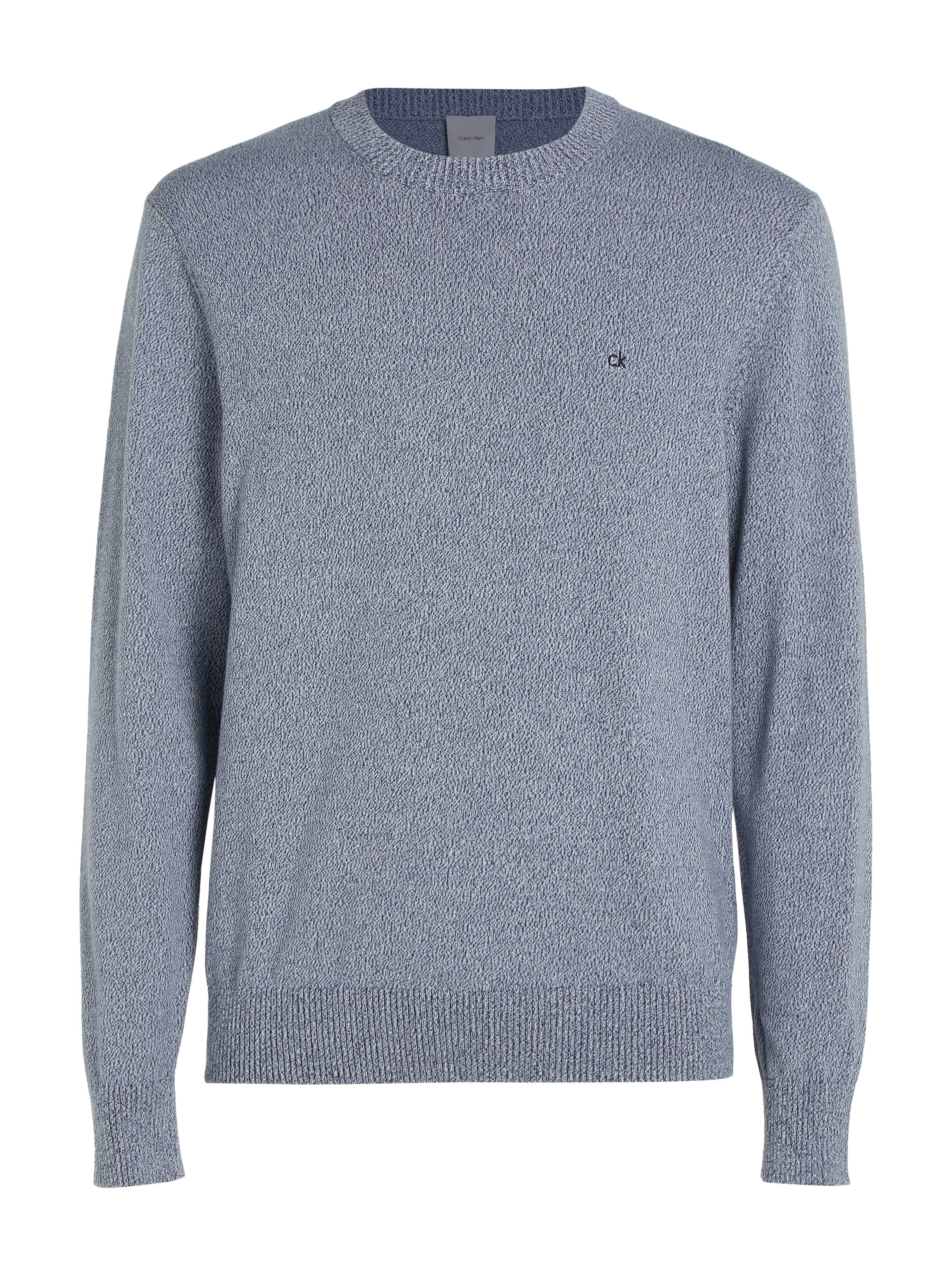 Calvin Klein Trui met ronde hals MOULINE CN SWEATER met geborduurd logo
