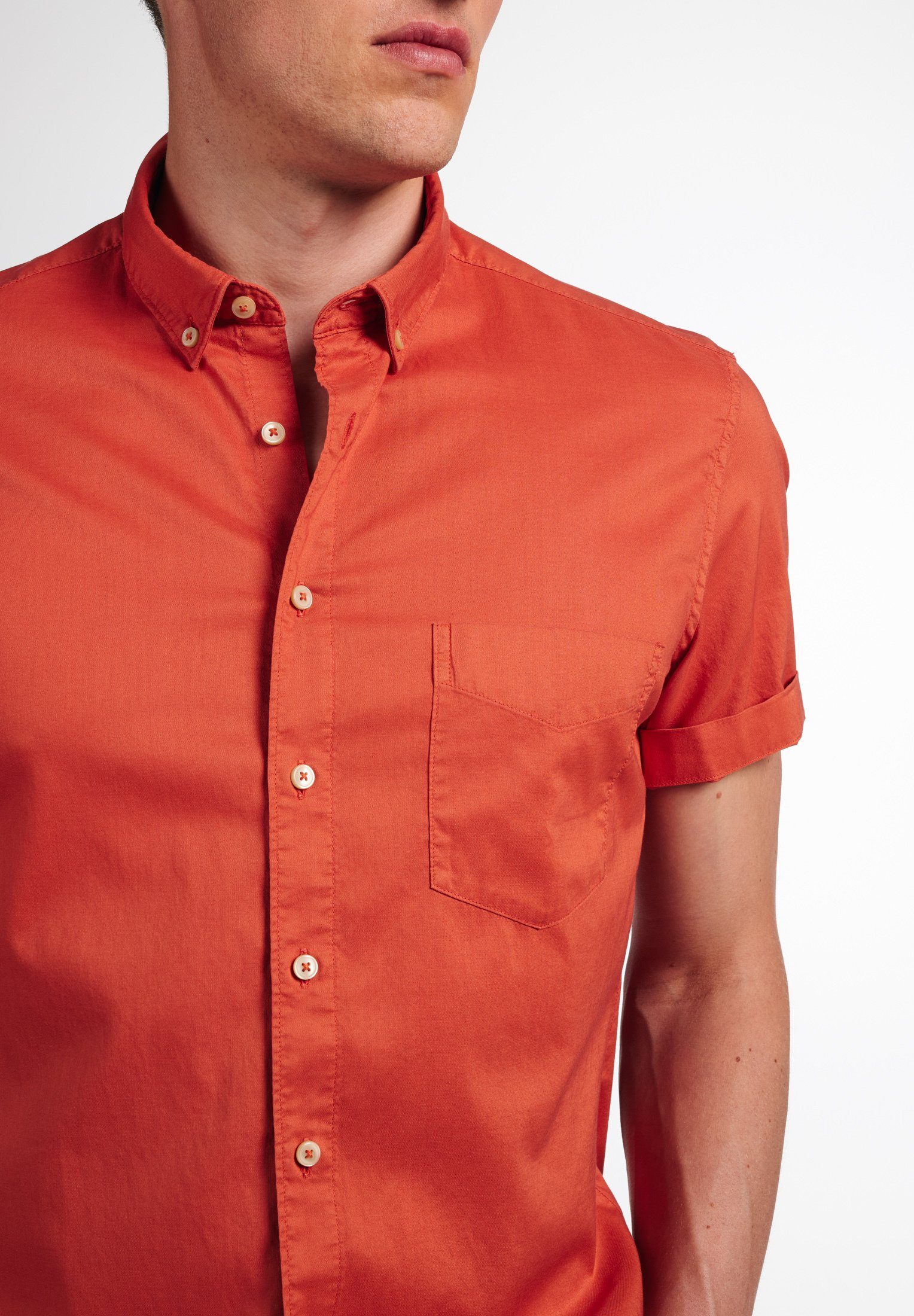 Eterna Overhemd met korte mouwen Slim fit EASY IRON (gemakkelijk te strijken)