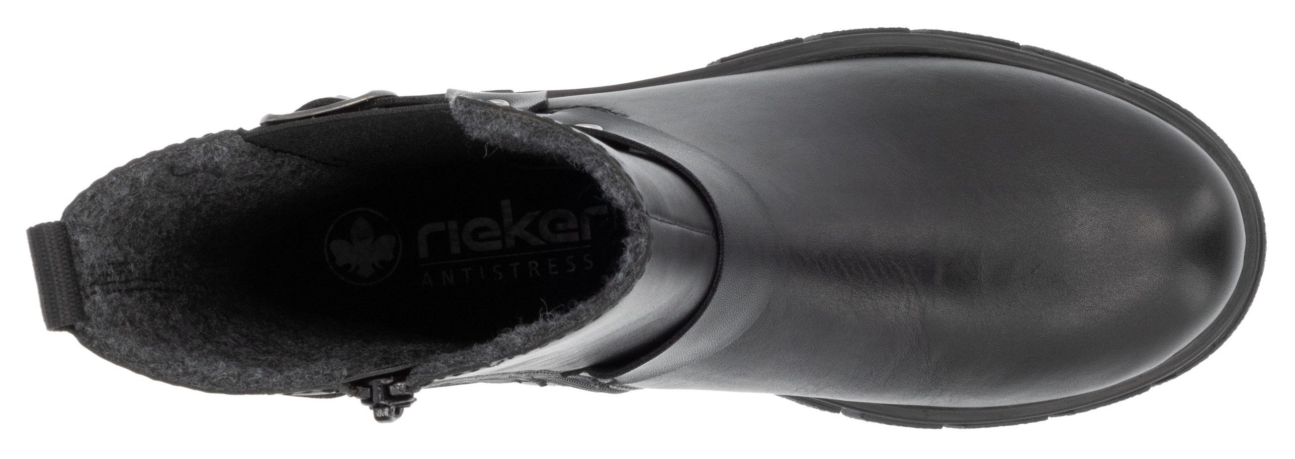 Rieker Chelsea-boots bikerboots, instap enkellaars met binnenrits