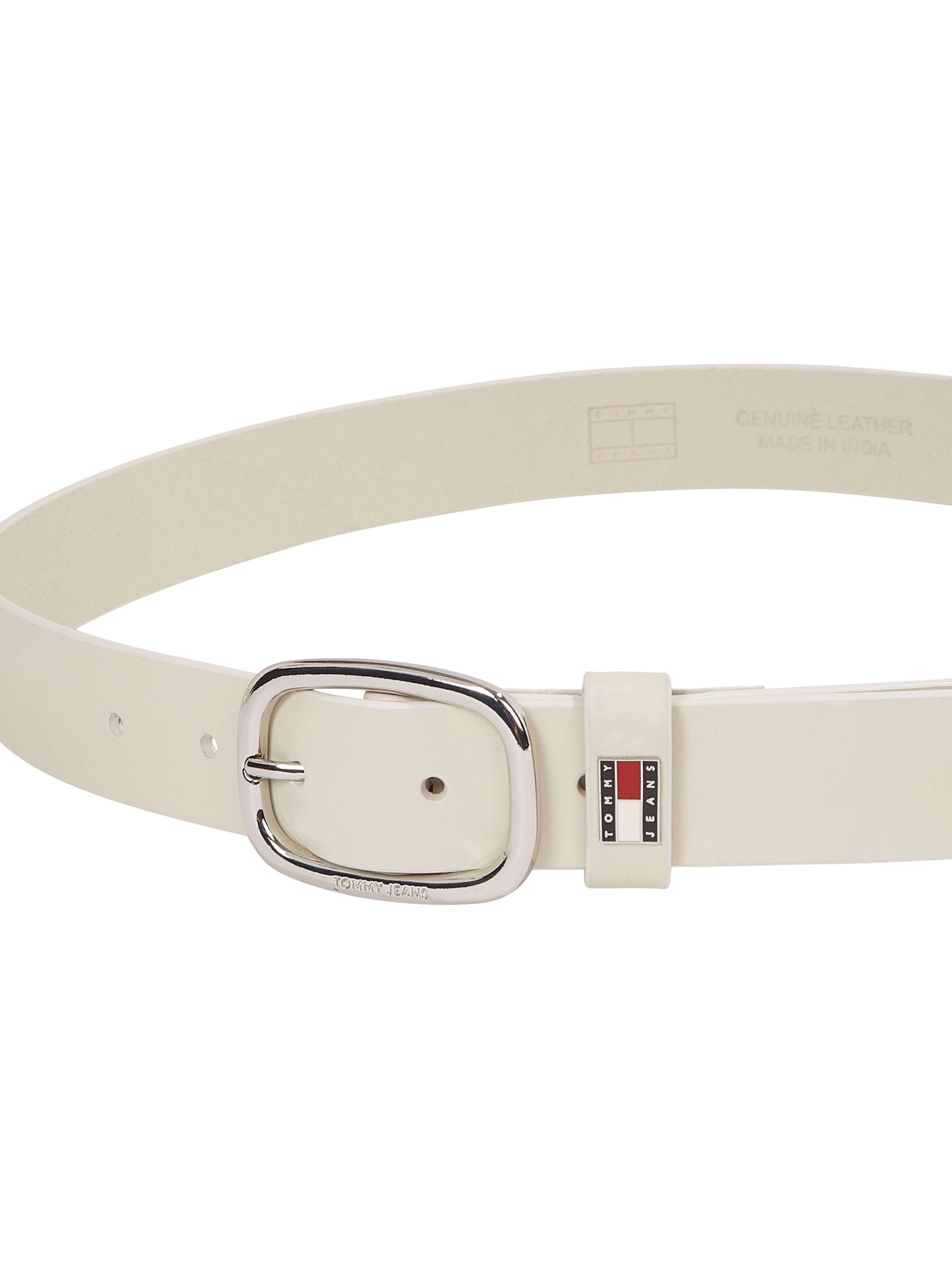 TOMMY JEANS Leren riem TJW OVAL 3.0 Ovale eenvoudig pin sluiting en logo op de sluiting
