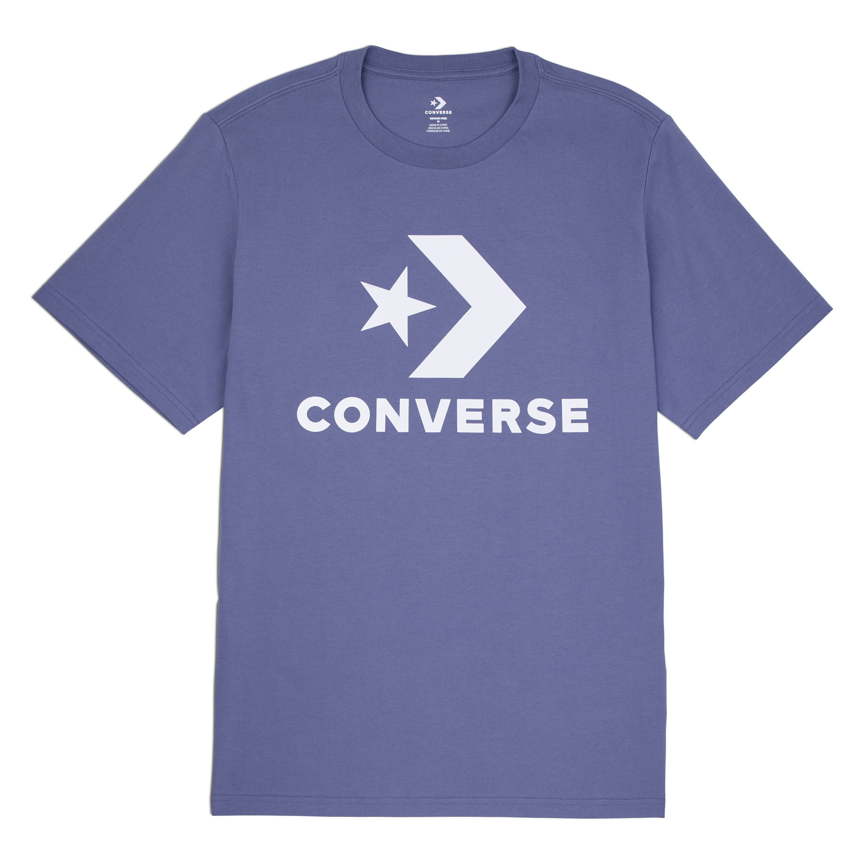 Converse T-shirt UNISEX CONVERSE GO-TO STAR CHEVRON LOGO STANDARD FIT T-SHIRT (1-delig) unisex t-shirts maat XL paars