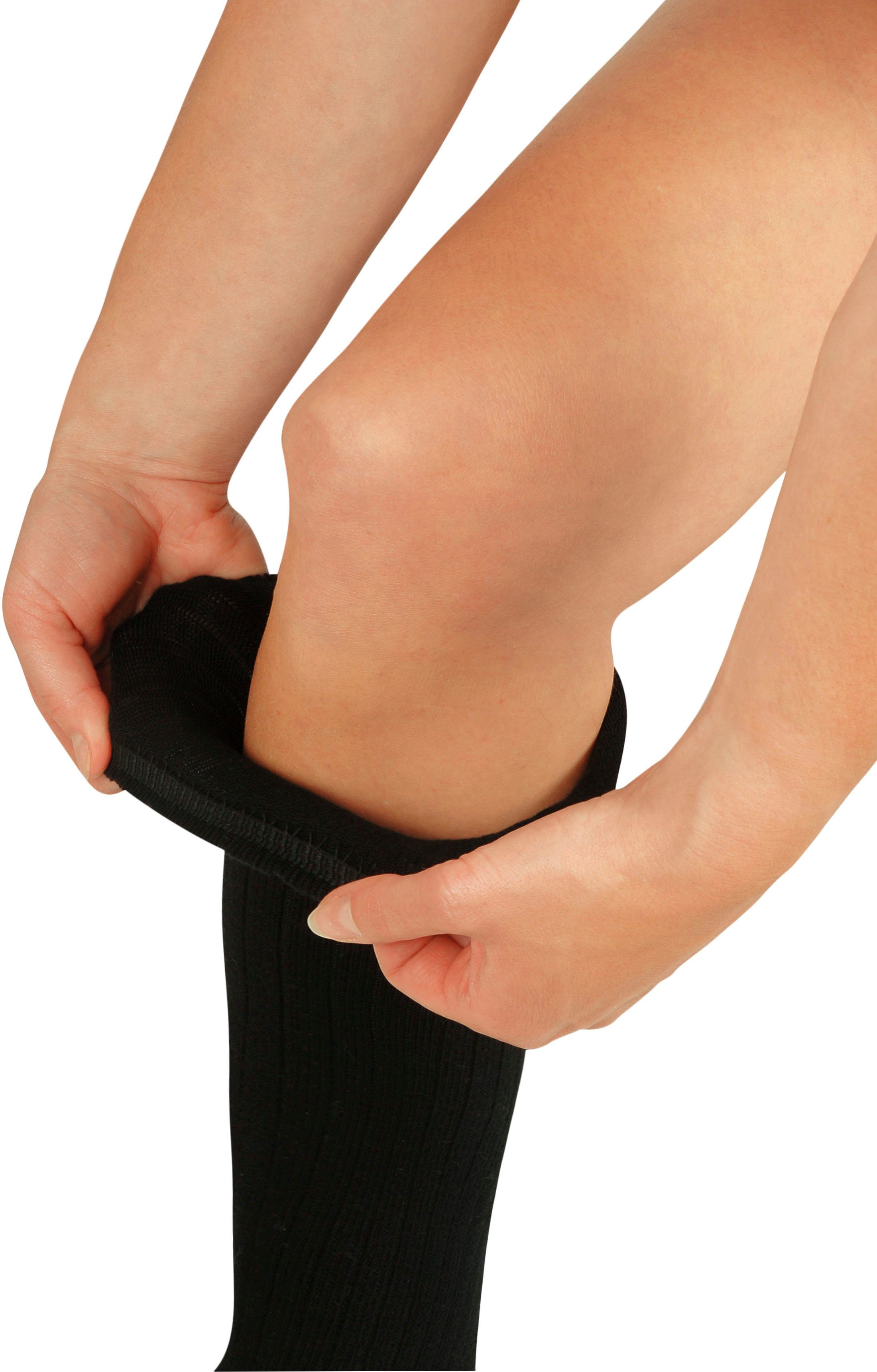 Fußgut Kniekousen Big Sensitiv kniekousen tot 50cm kuitomvang, comfortband, voor sterke kuiten, comfortabel, zacht (1 paar)