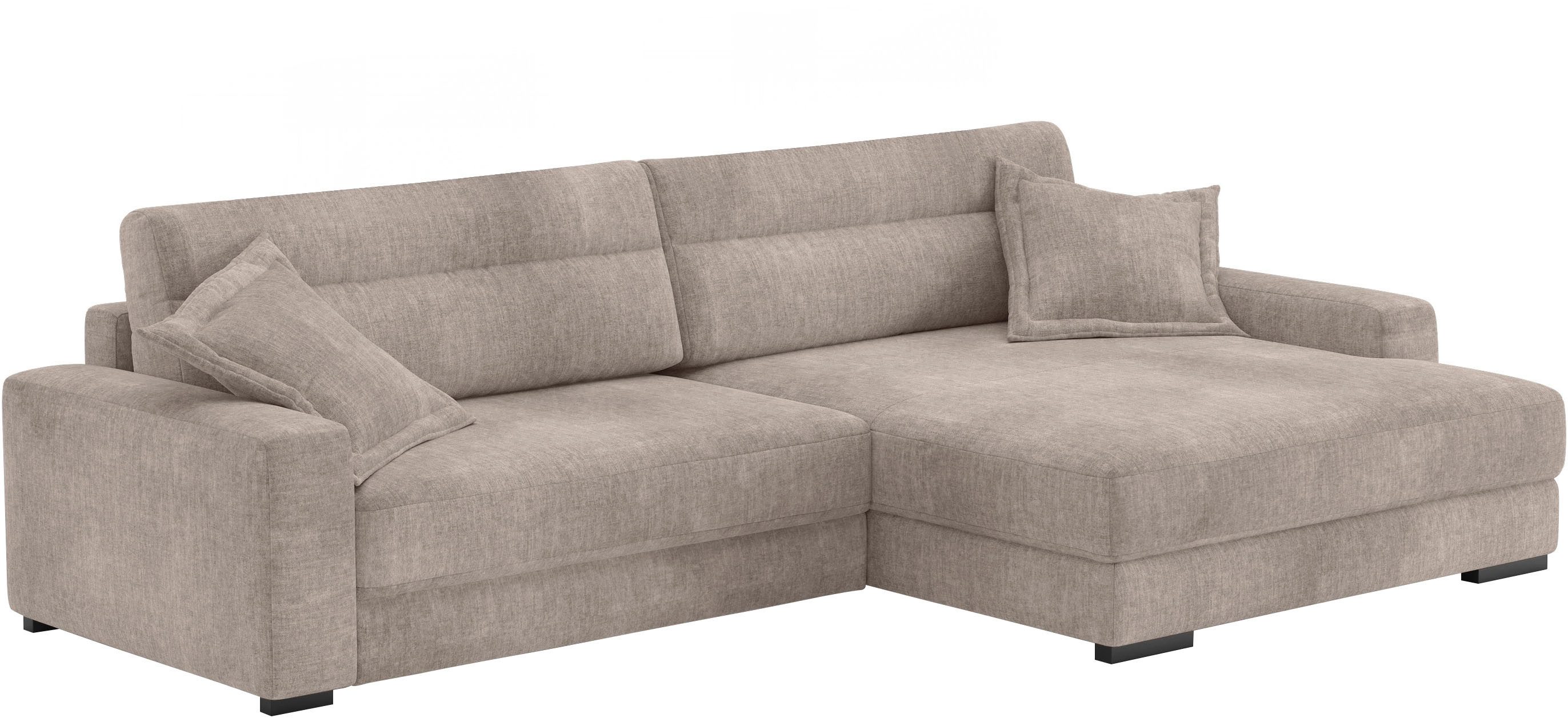 Mr. Couch Hoekbank Marcello L-vorm inclusief easybett en bedlade bruin, hoekbanken, Bettfunktion links-Recamiere rechts
