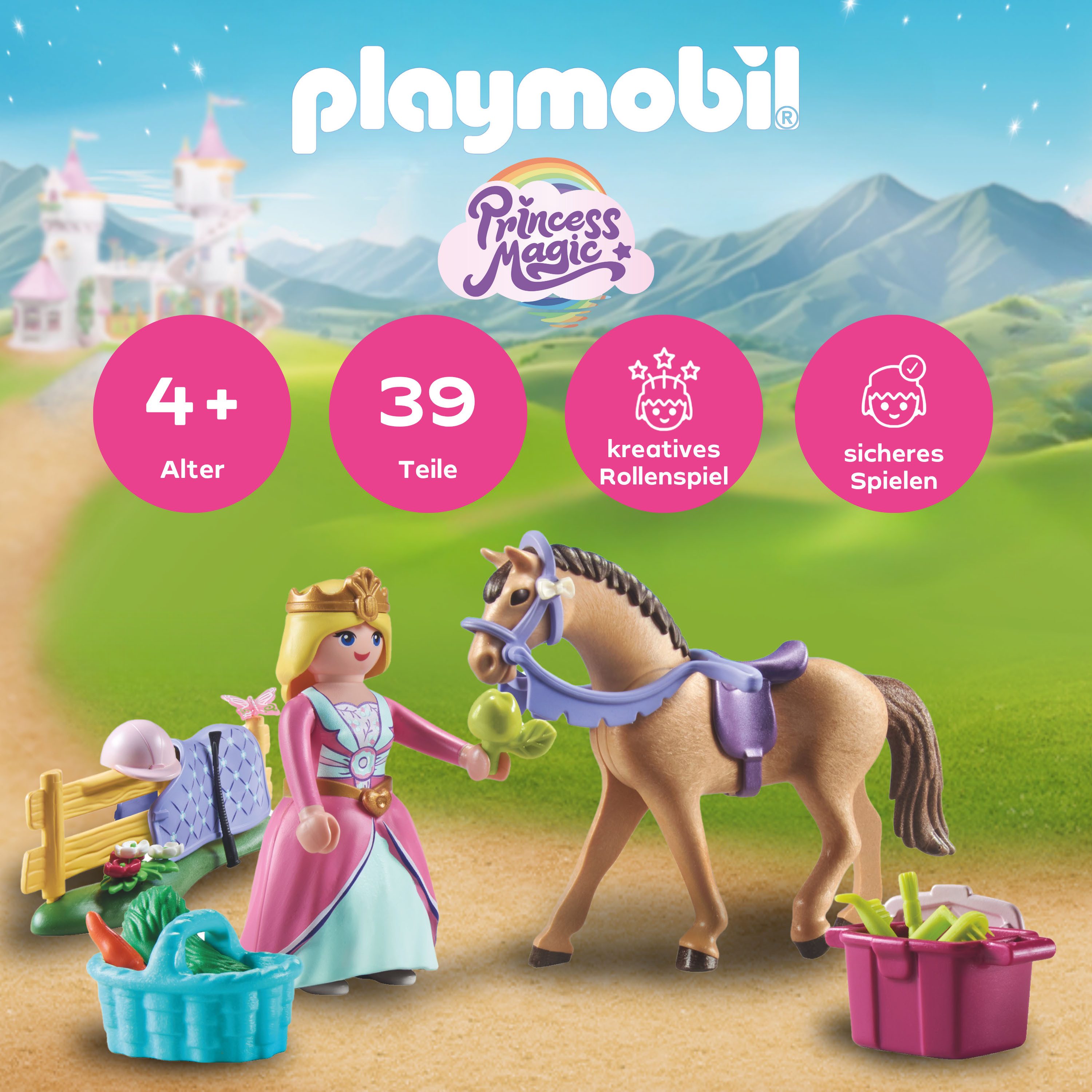 Playmobil® Constructie-speelset Prinzessin mit Pferd (71801), Playmobil Princess Magic (39-delig)