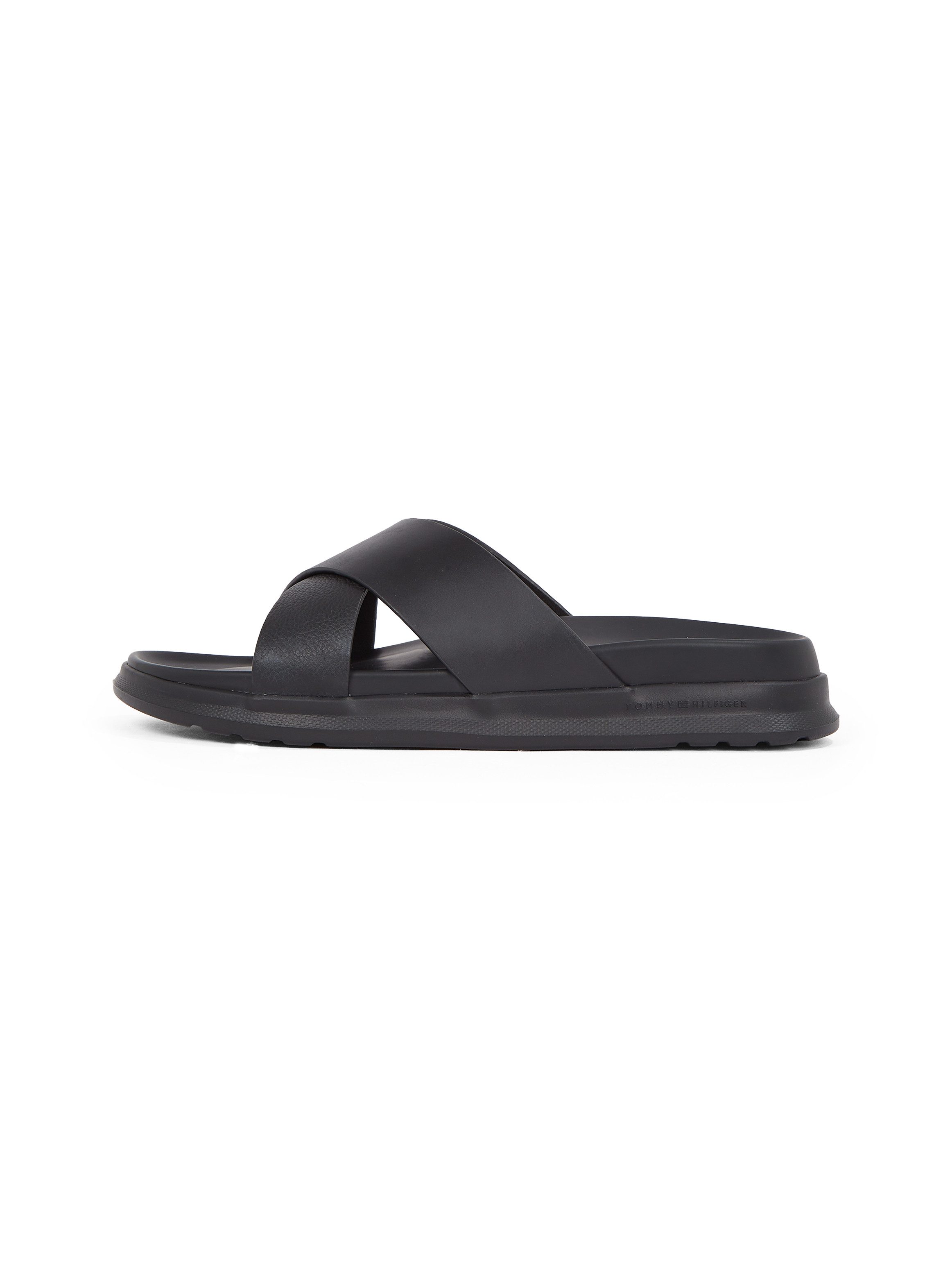 Tommy Hilfiger Slippers D DENSITY HILFIGER LTH CC SAND , zomerschoen, instapschoen, flats in smalle vorm