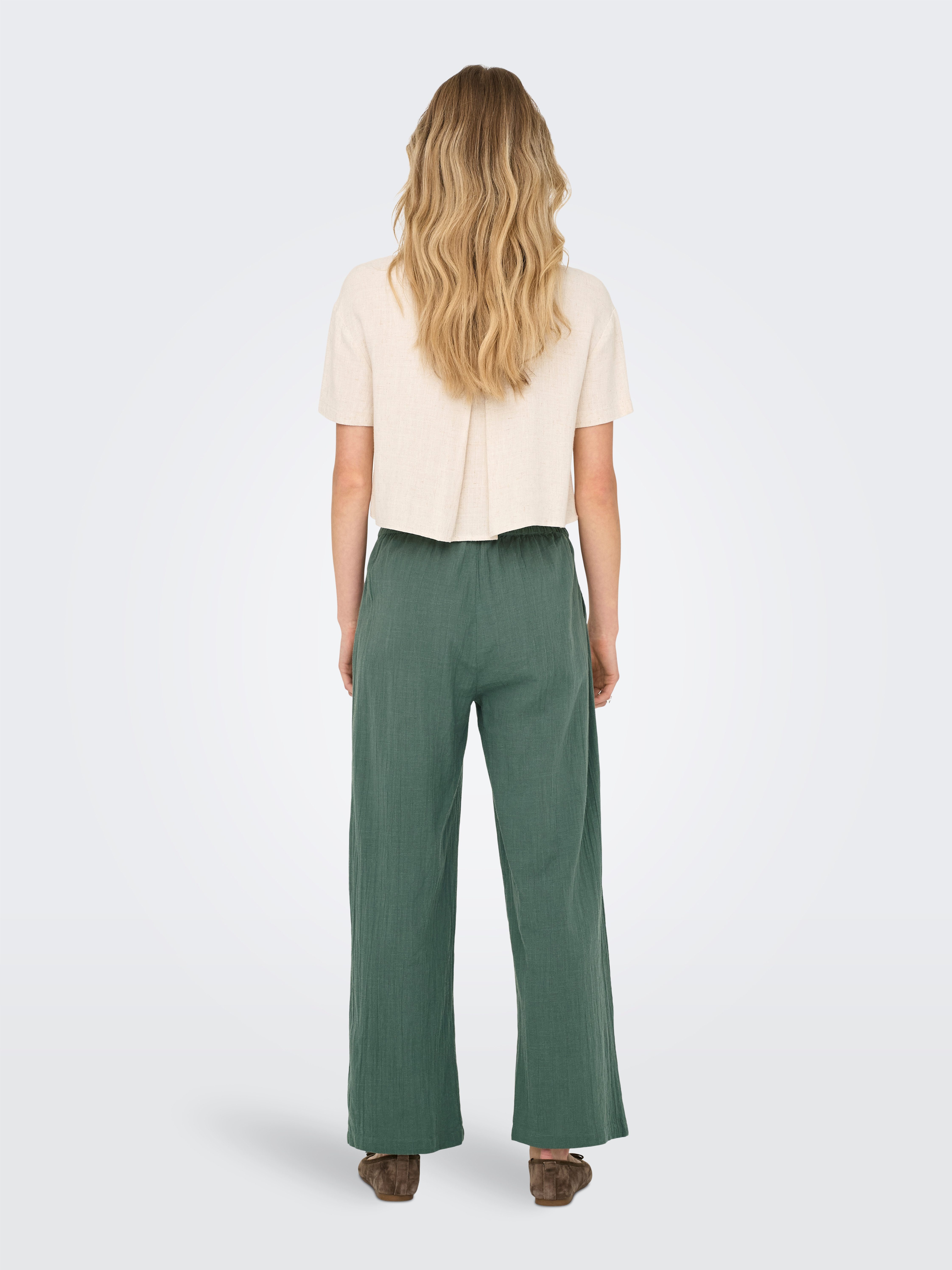 Only Comfortbroek ONLTIZANA COTTON LOOSE PANTS WVN