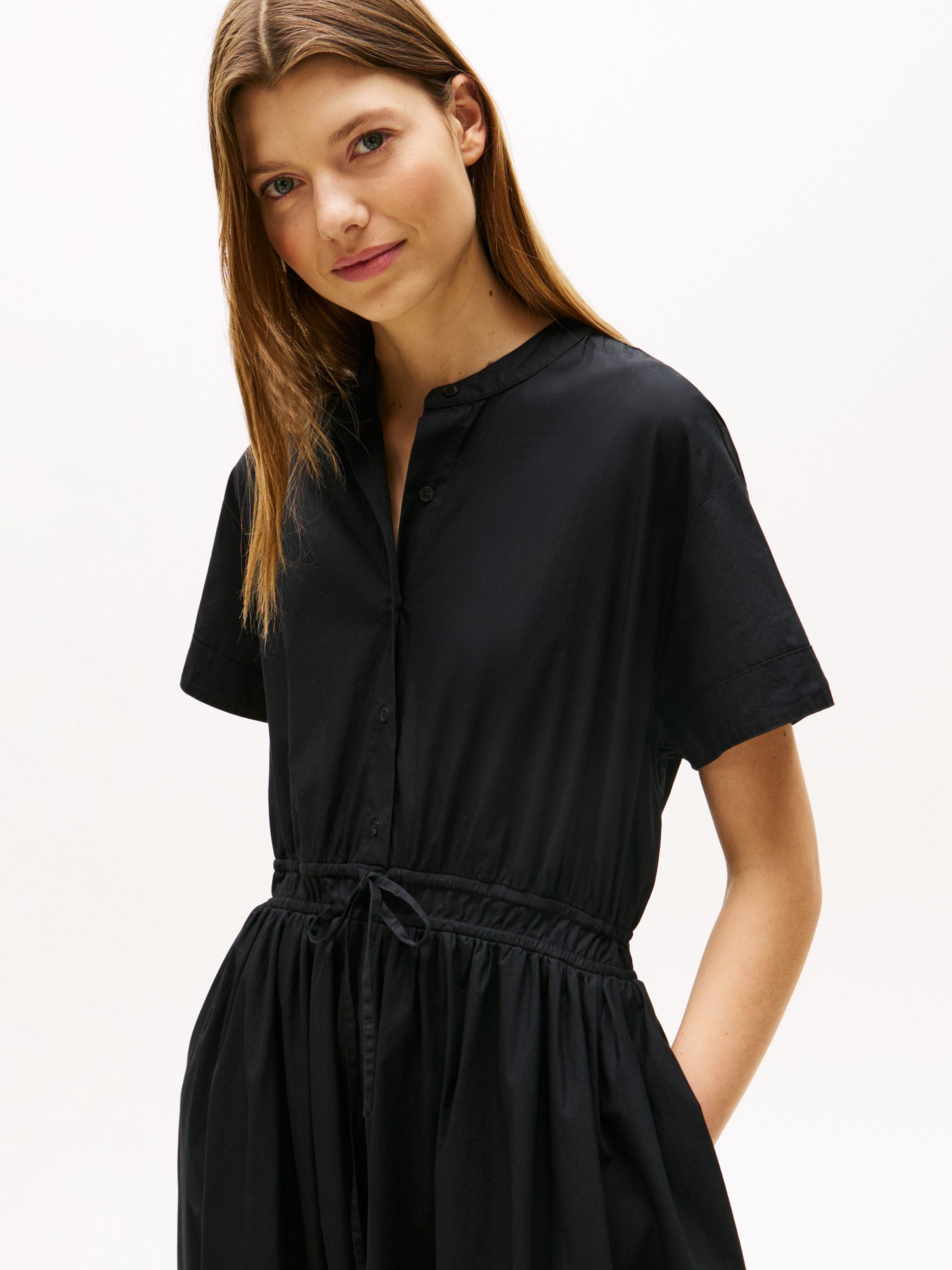 Tommy Hilfiger Jurk in a-lijn SMOCKED CO MIDI S/S DRESS