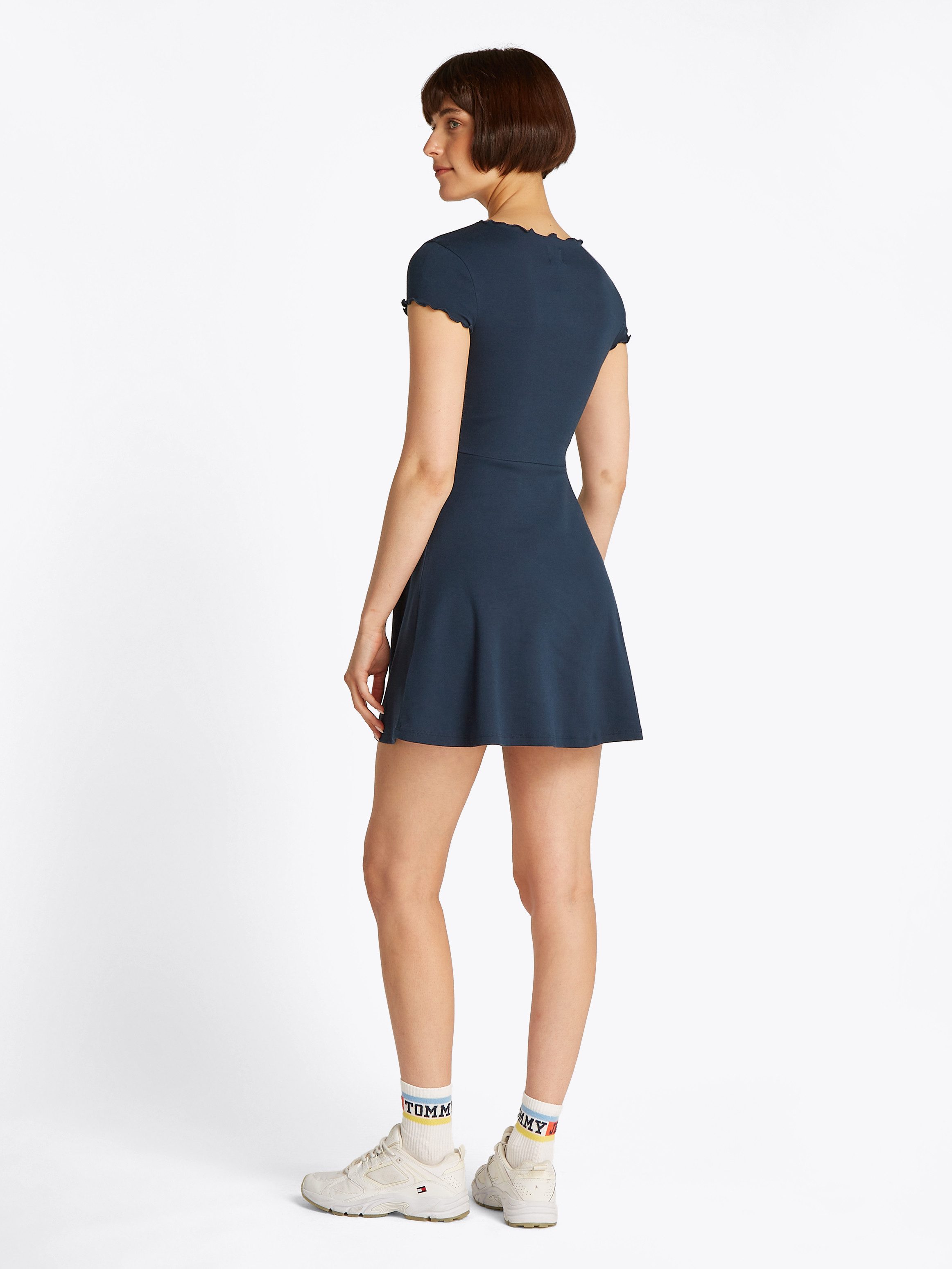 Tommy Jeans Curve Skaterjurk TJW BABYLOCK F&F DRESS EXT in grote maten, fit & flare vorm
