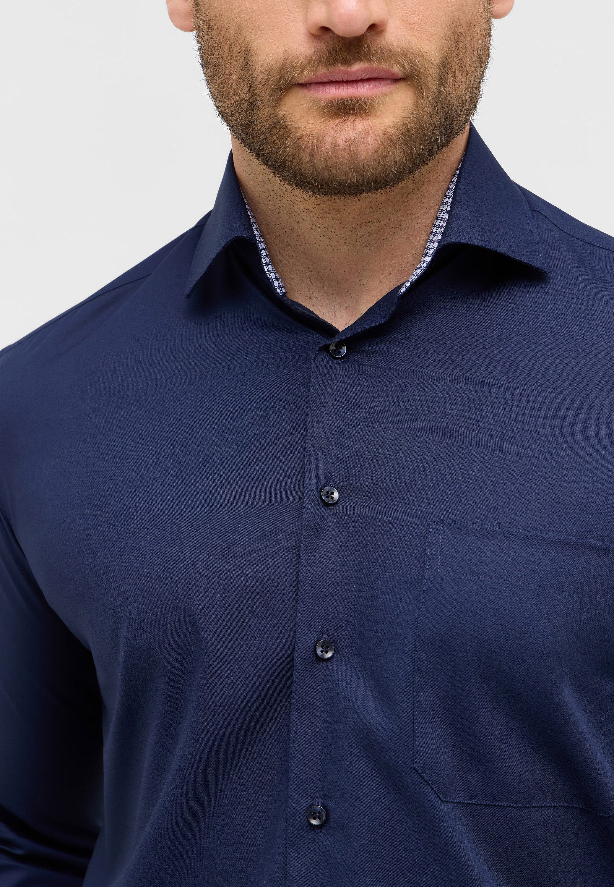 Eterna Overhemd met lange mouwen Comfort fit NON IRON (strijkvrij)
