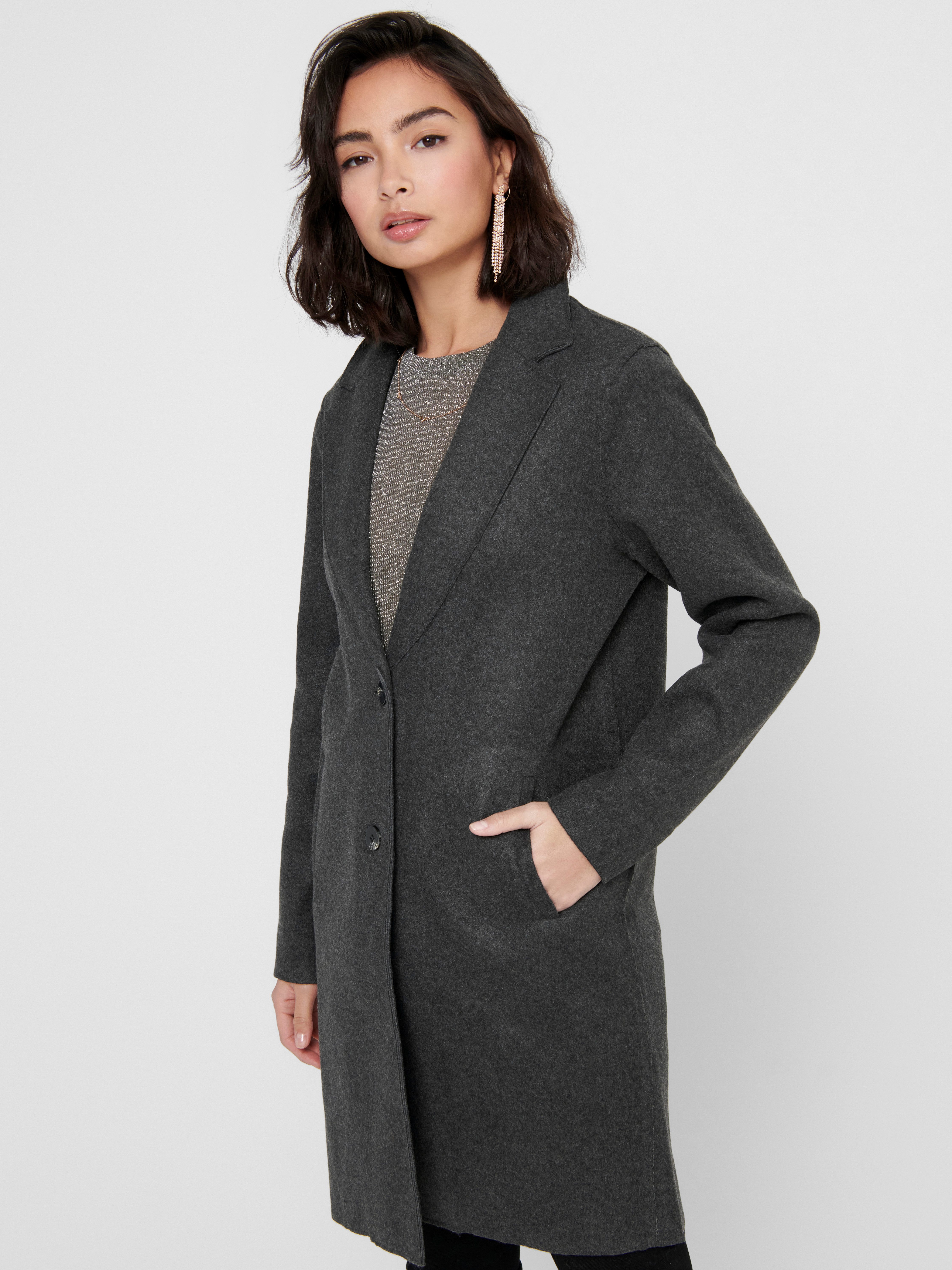 Only Lange jas ONLCARRIE BONDED COAT OTW NOOS
