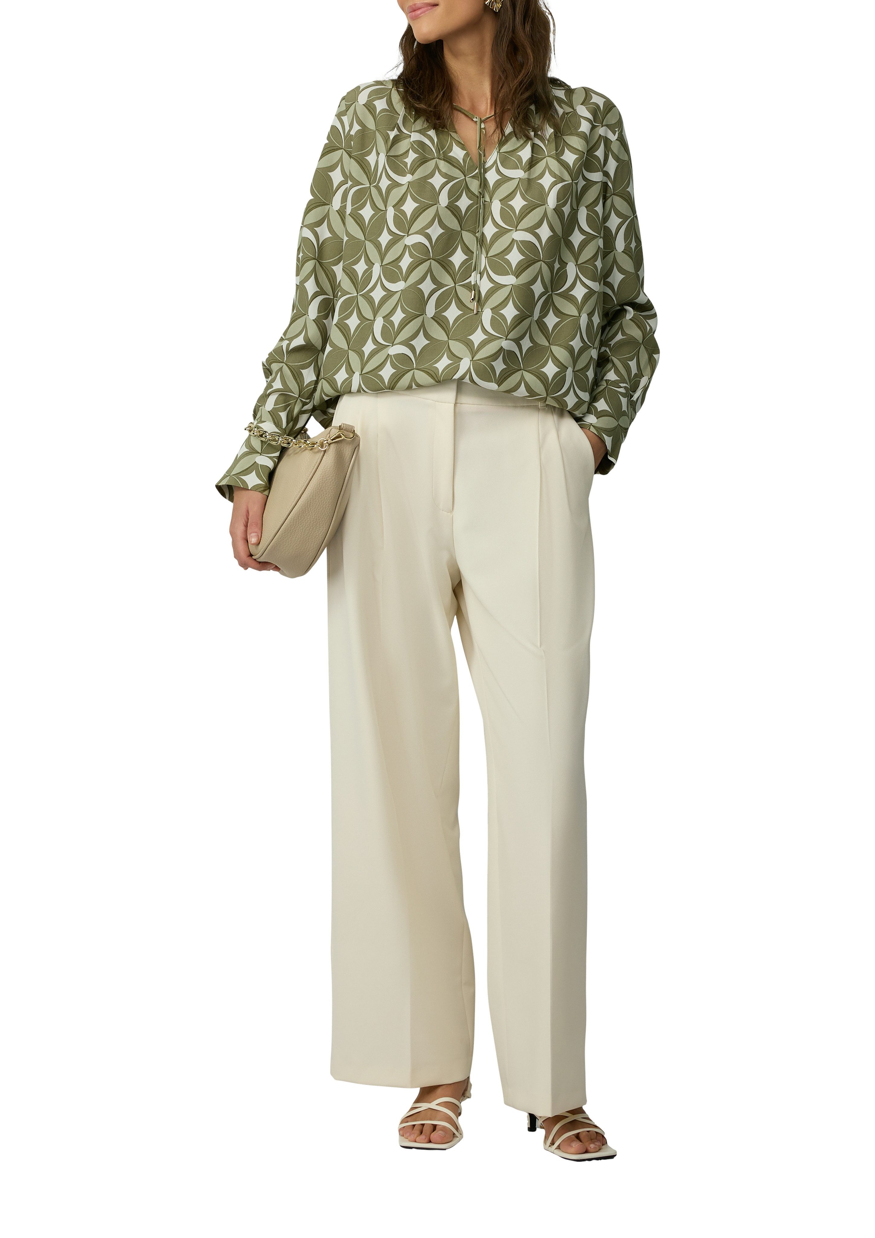 s.Oliver BLACK LABEL Blouse met lange mouwen met plooidetails