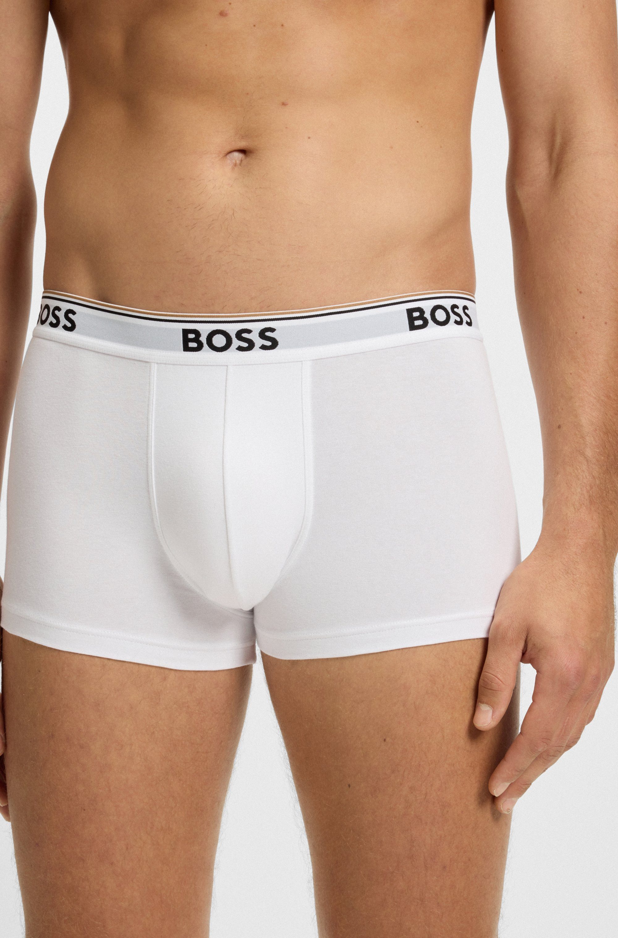 BOSS Boxershort TRUNK 3 PACK BOSS opdruk op de tailleband (3 stuks)