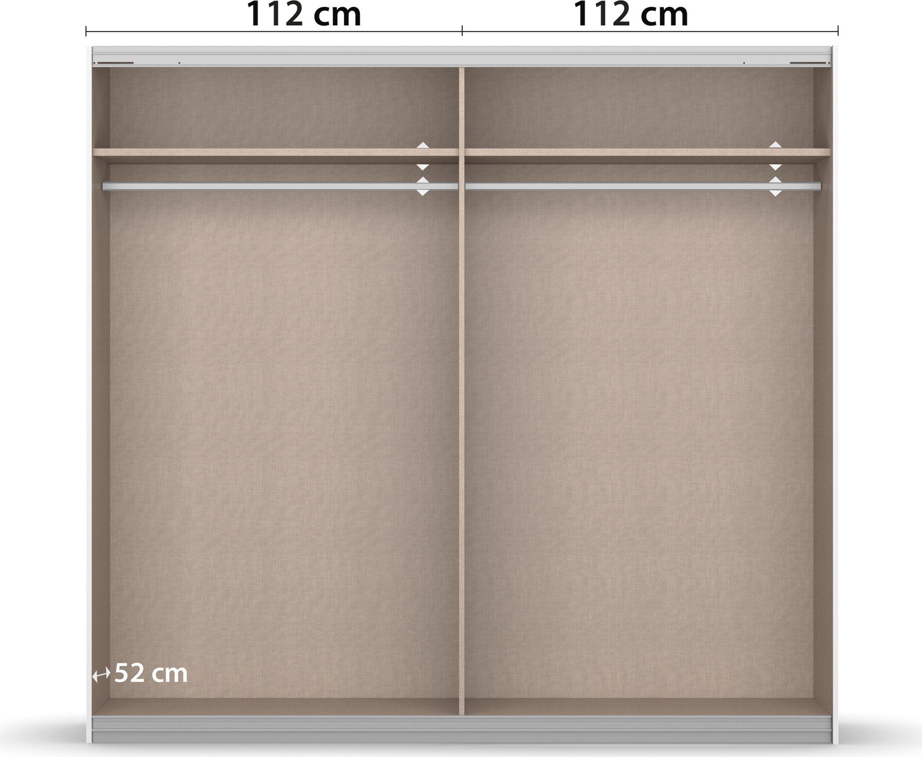 rauch Zweefdeurkast Kledingkast Kast Garderobe Slaapkamerkast APOLLON inclusief praktisch hangelement met 6 kledinghaken made in germany