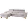 exxpo - sofa fashion hoekbank enya verstelbare hoofdsteun, naar keuze met slaapfunctie en bedkist grijs