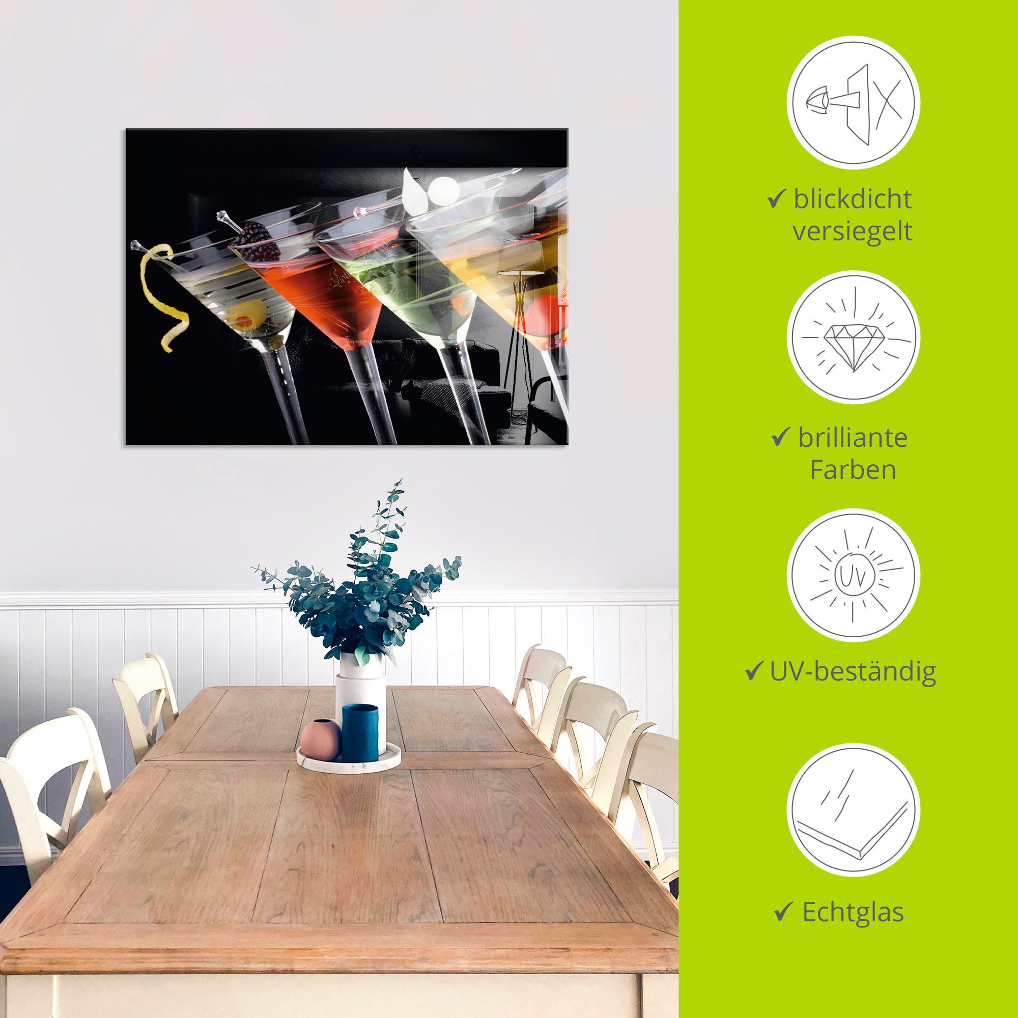 Artland Print op glas Klassieke Martini - cocktail
